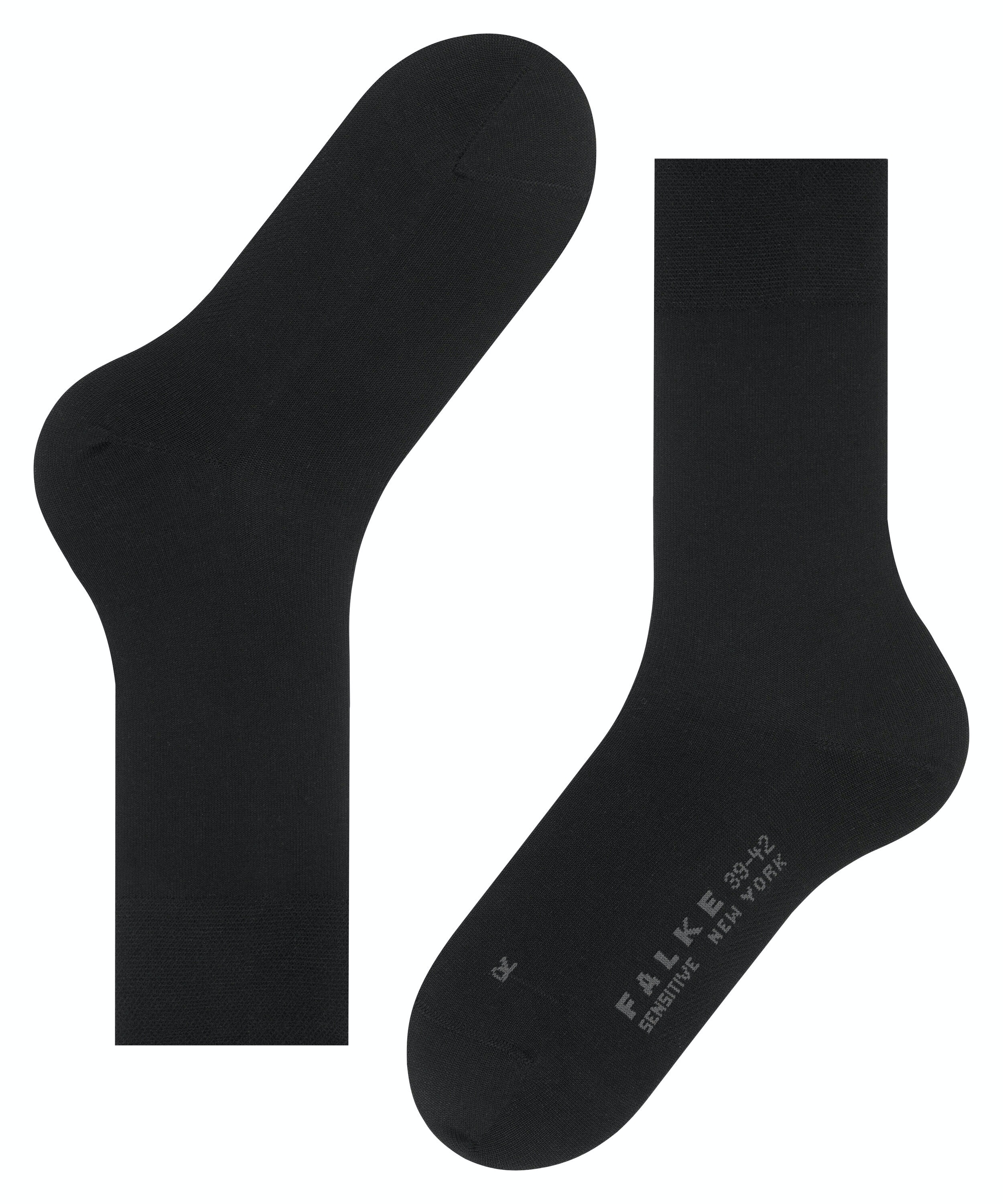 FALKE Sensitive New York herensokken, zwart (black)