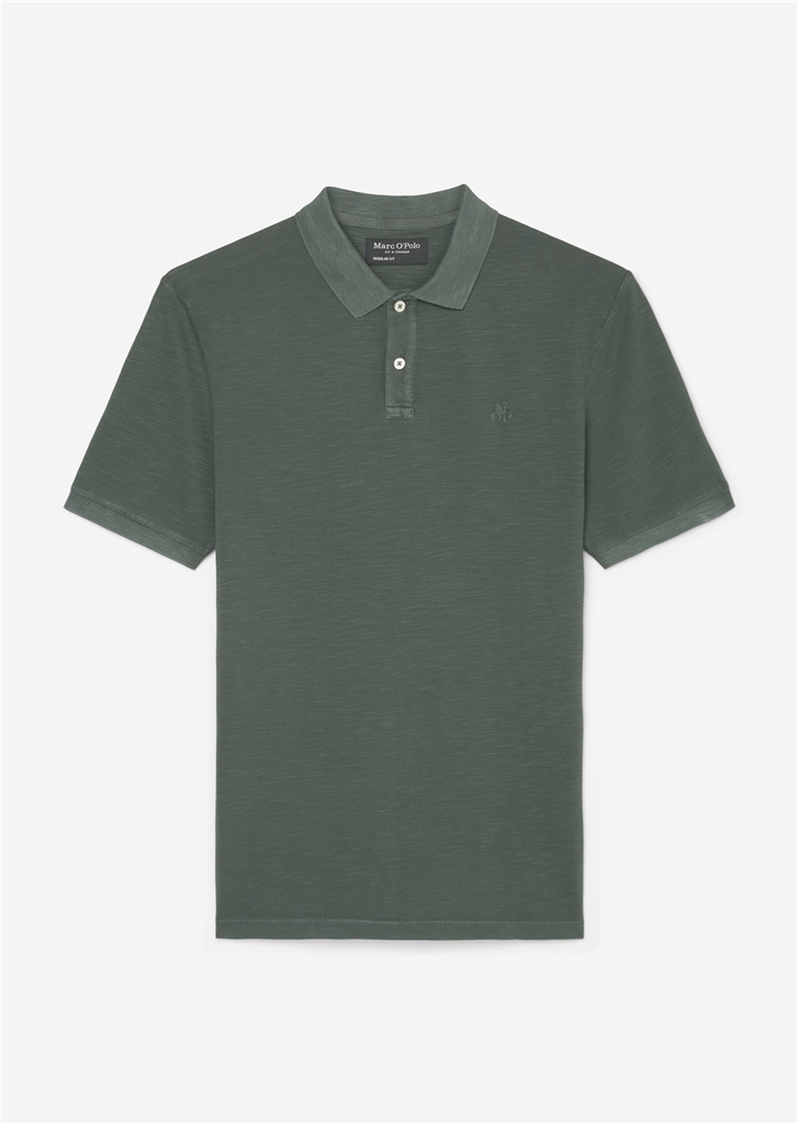 Marc O'Polo shaped fit polo, heren poloshirt, grijsgroen