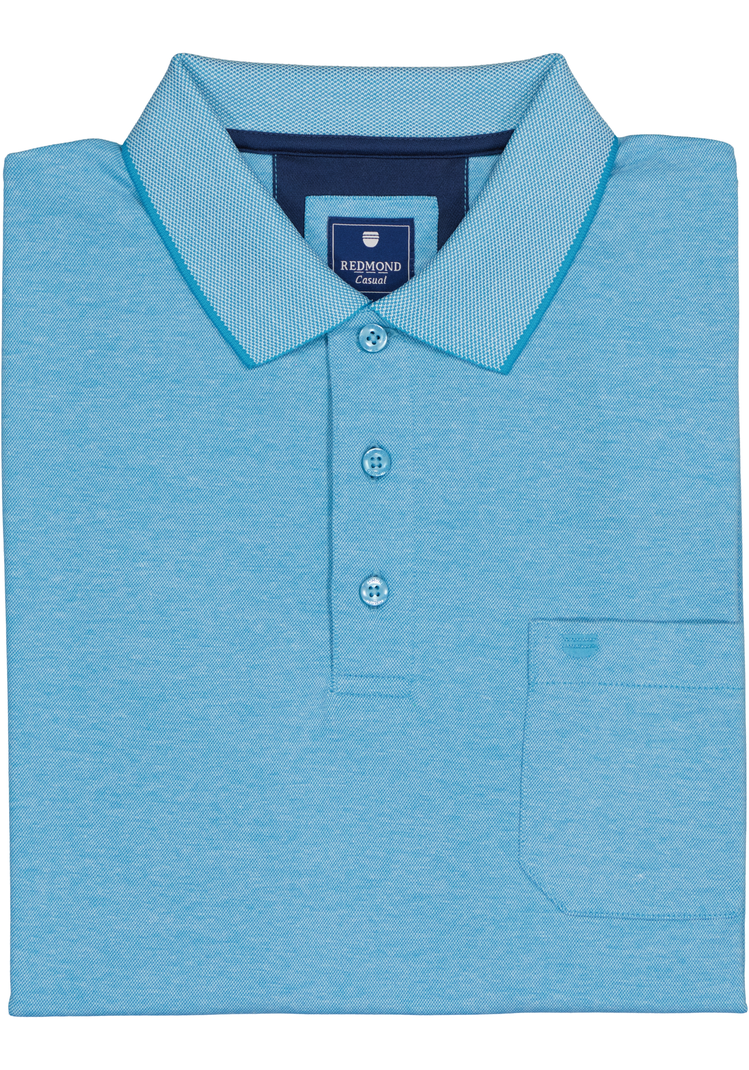 Redmond regular fit poloshirt, turquoise melange