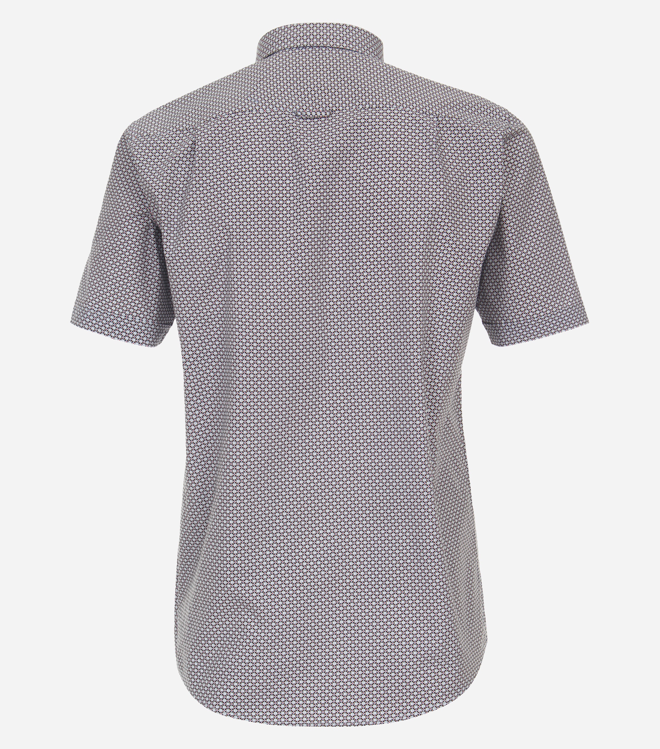 Redmond comfort fit overhemd, korte mouw, popeline, rood dessin
