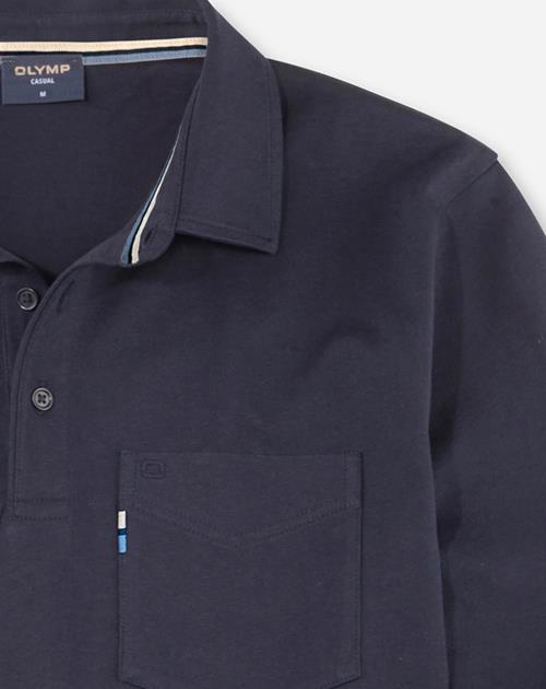 OLYMP Casual modern fit polo, marineblauw