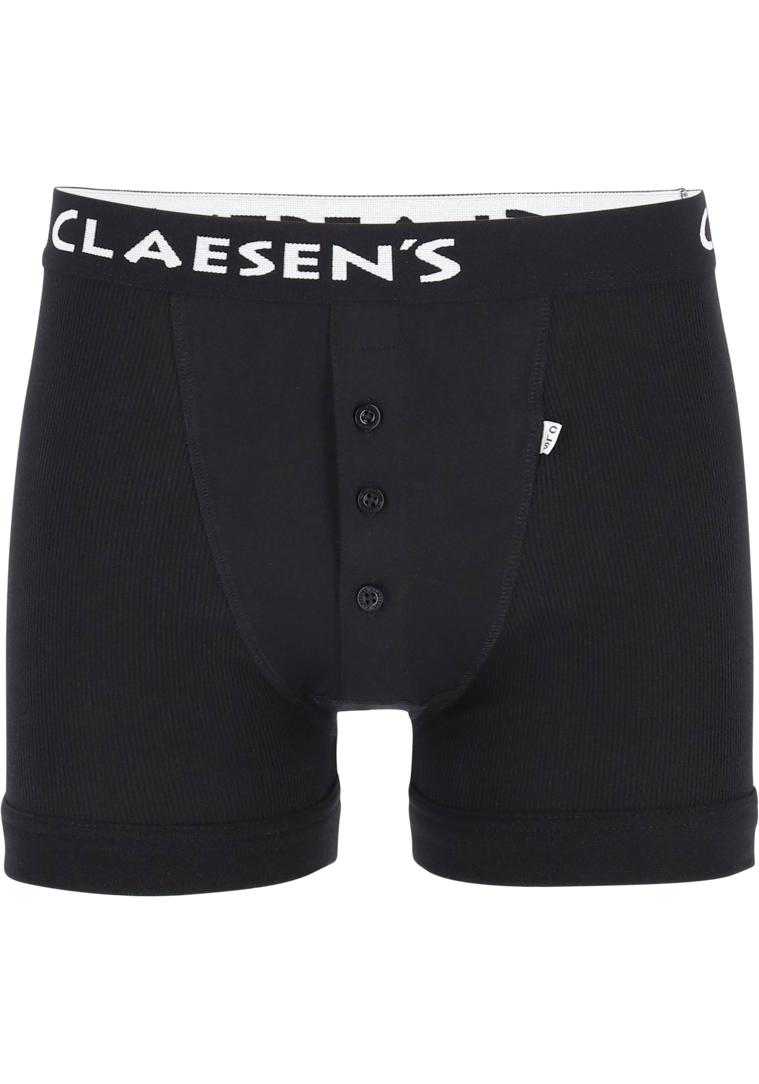 Claesen's Basics boxers (2-pack), retro rib heren boxers met gulp, zwart  