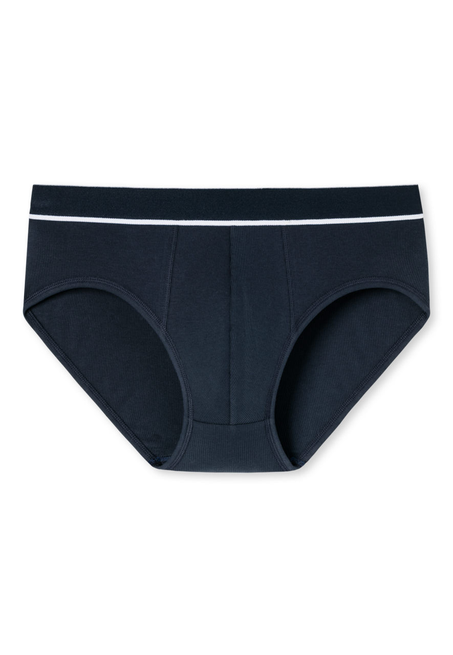 SCHIESSER Retro Rib slip (1-pack), heren midi-slip dubbelrib biologisch katoen donkerblauw