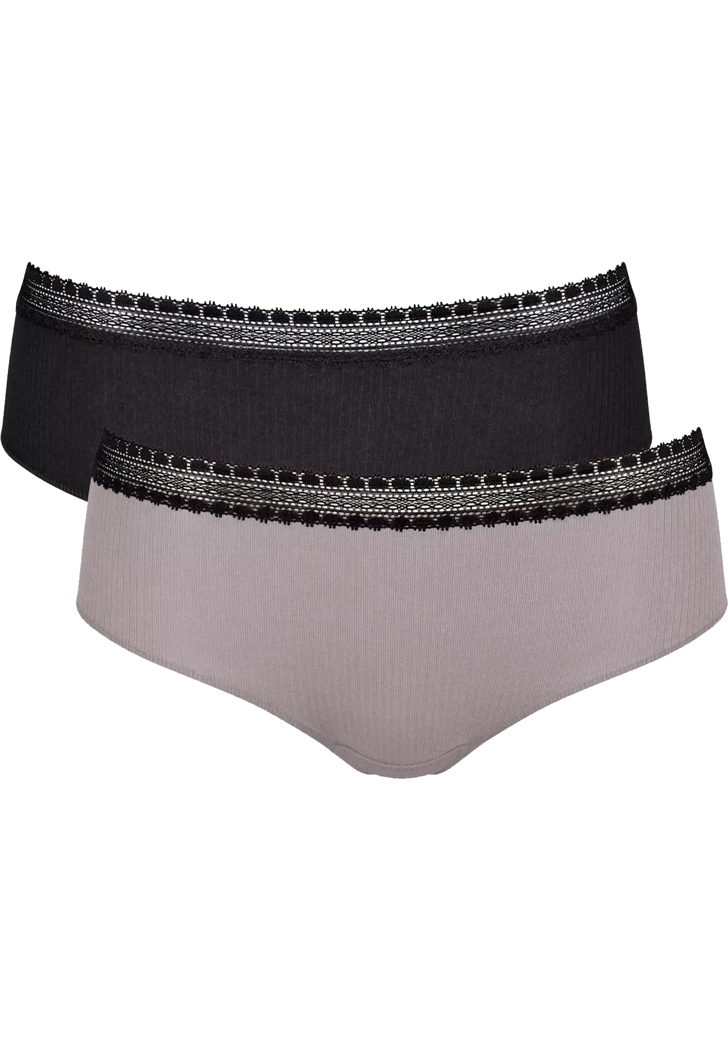 Sloggi Women GO Ribbed R Hipster (2-pack), dames slip, zwart