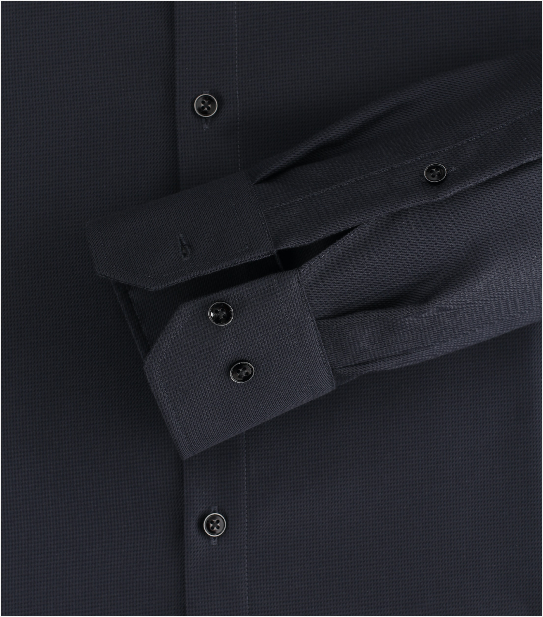 VENTI modern fit overhemd, structuur, zwart