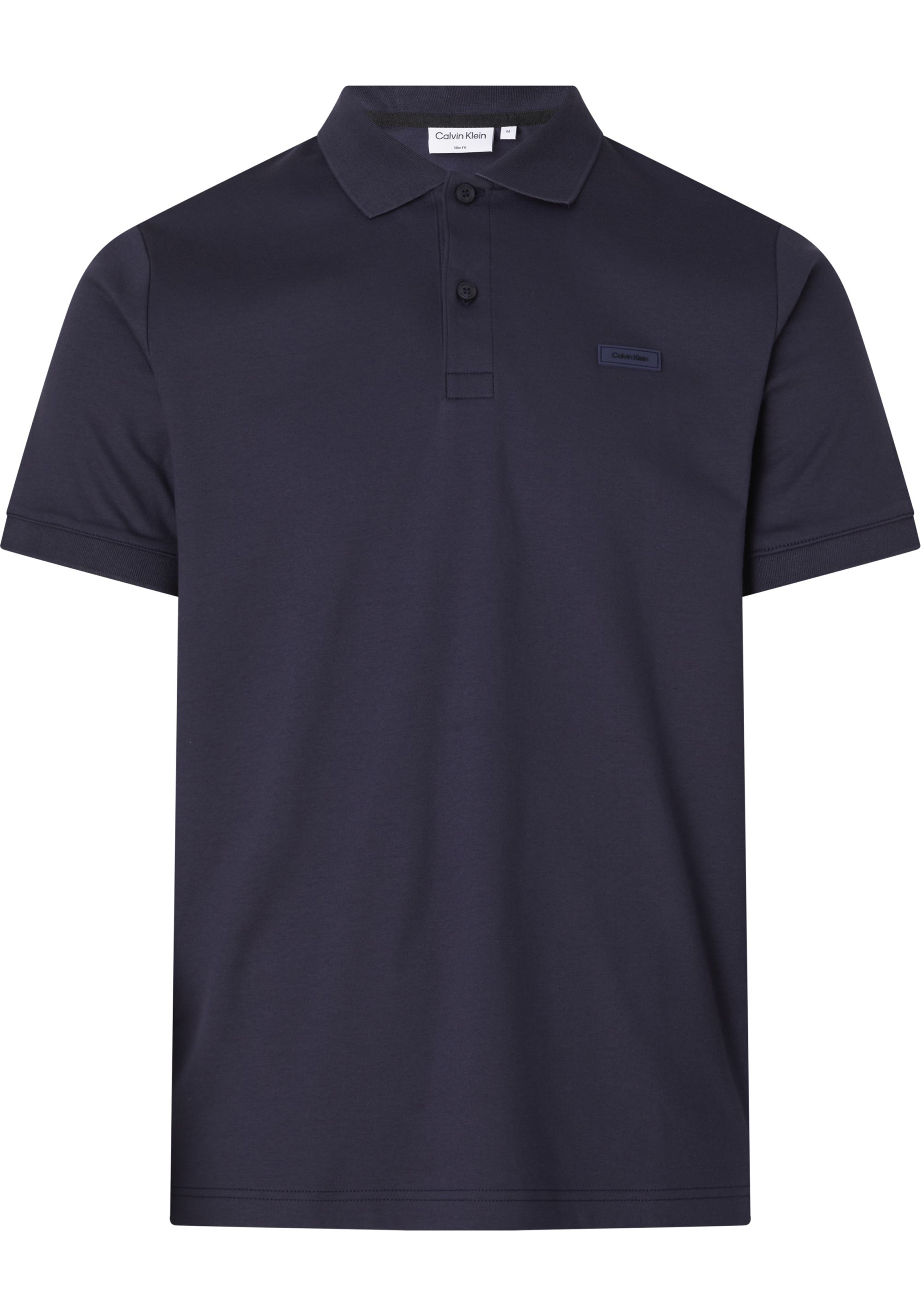 Calvin Klein Smooth Cotton Slim Polo, donkerblauw