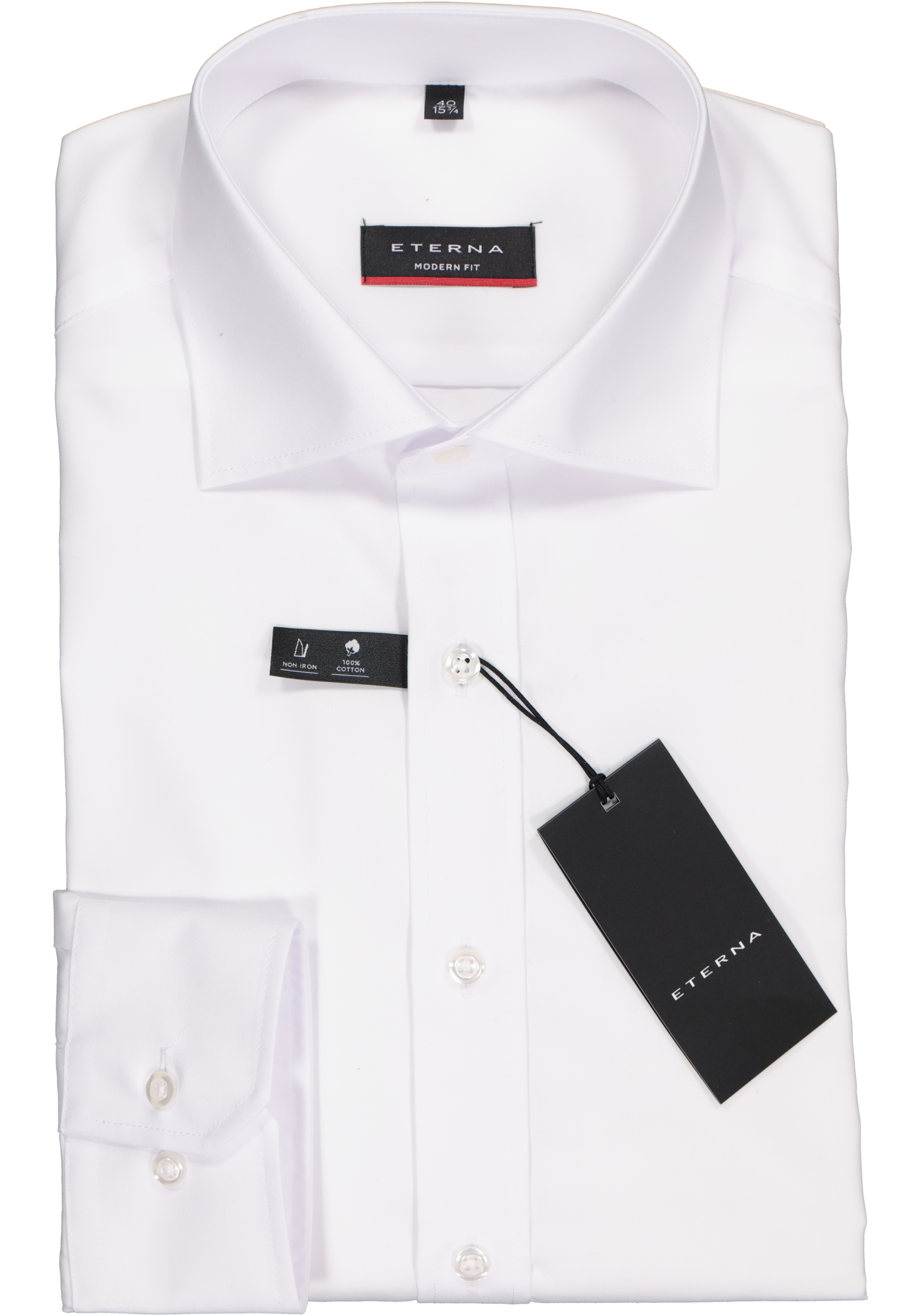ETERNA modern fit overhemd, poplin heren overhemd, wit