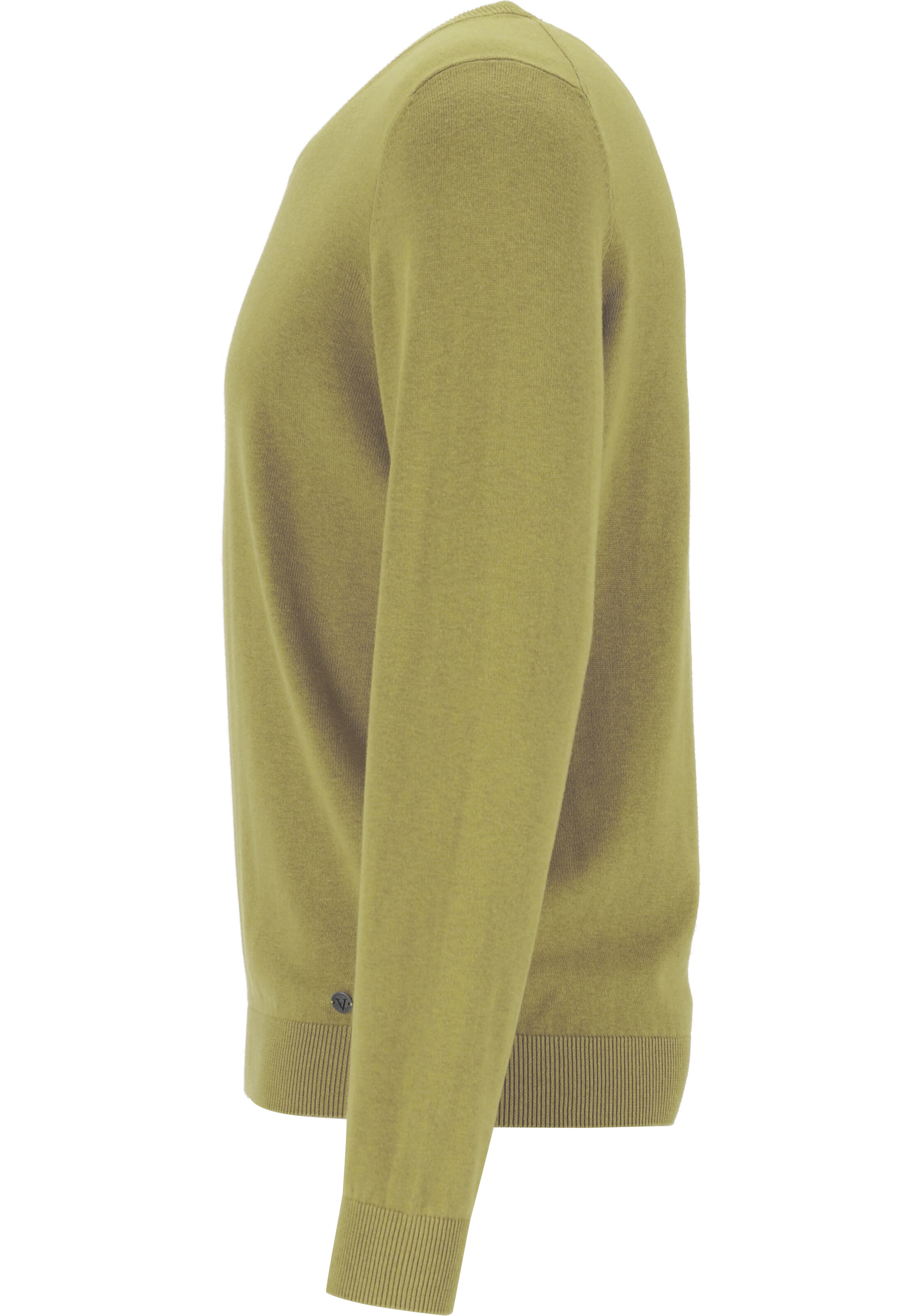 MARVELIS modern fit trui katoen, V-hals, lime groen