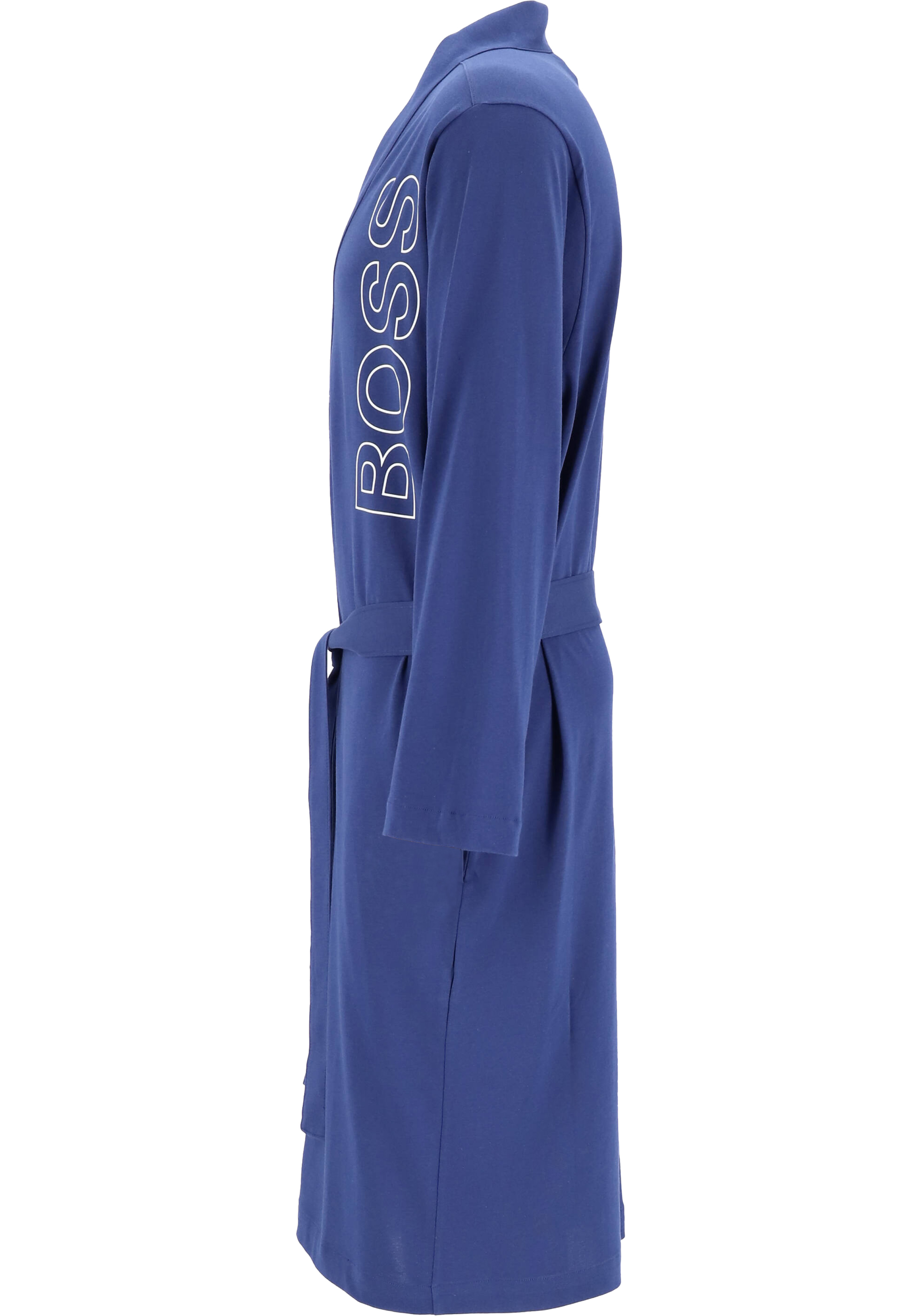HUGO BOSS heren badjas, katoen tricot, blauw