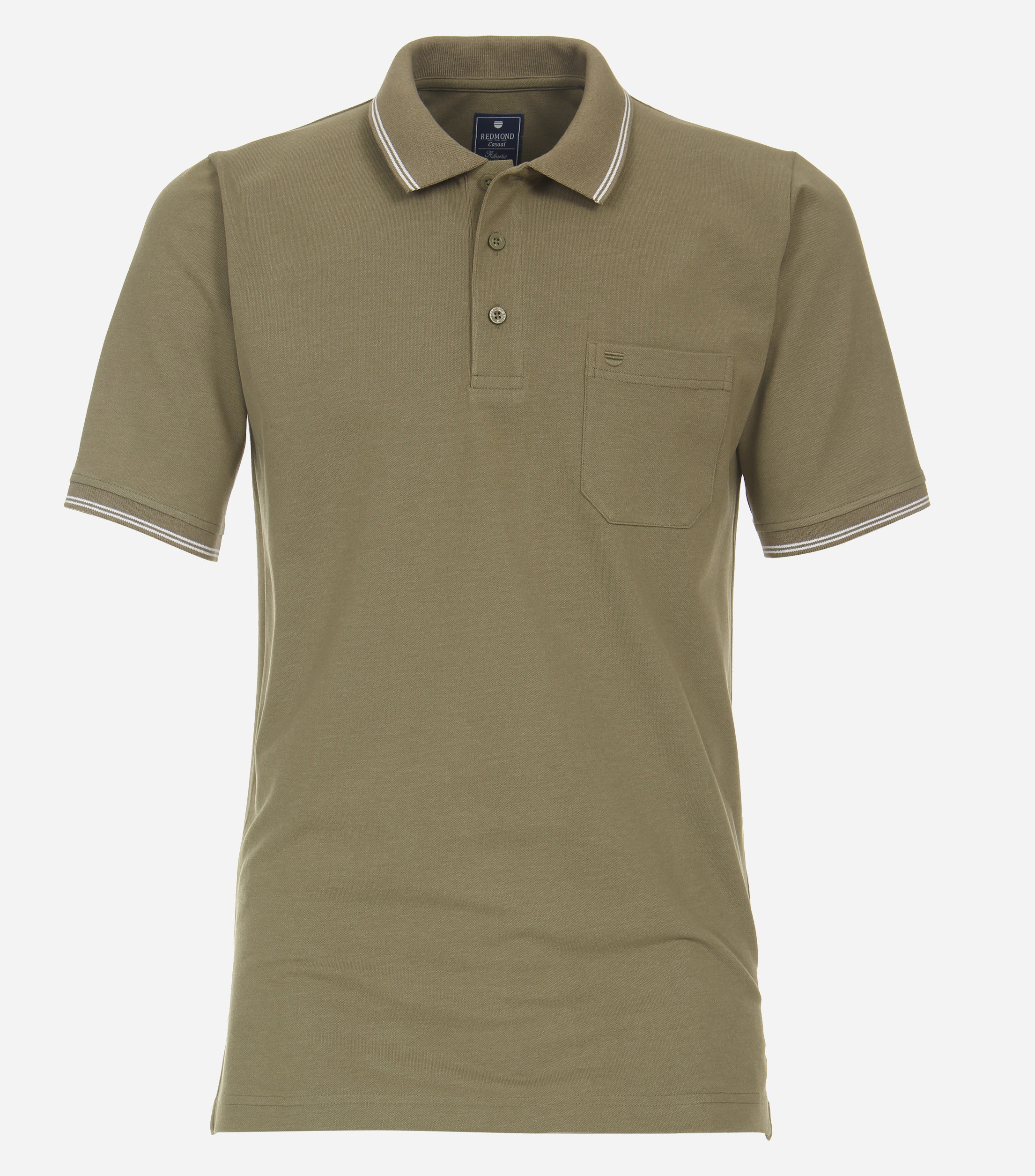 Redmond regular fit heren polo, pique, groen