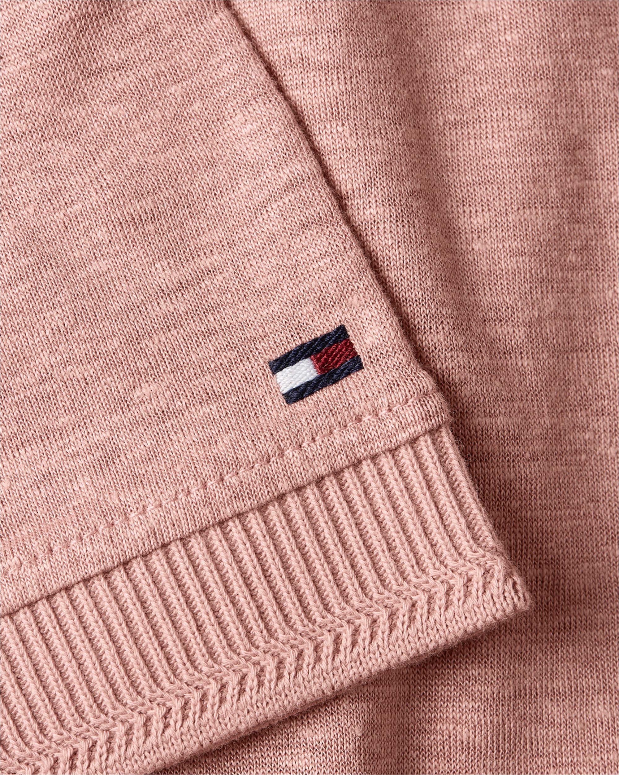 Tommy Hilfiger Dc Premium Linen Regular Polo, heren poloshirt, roze