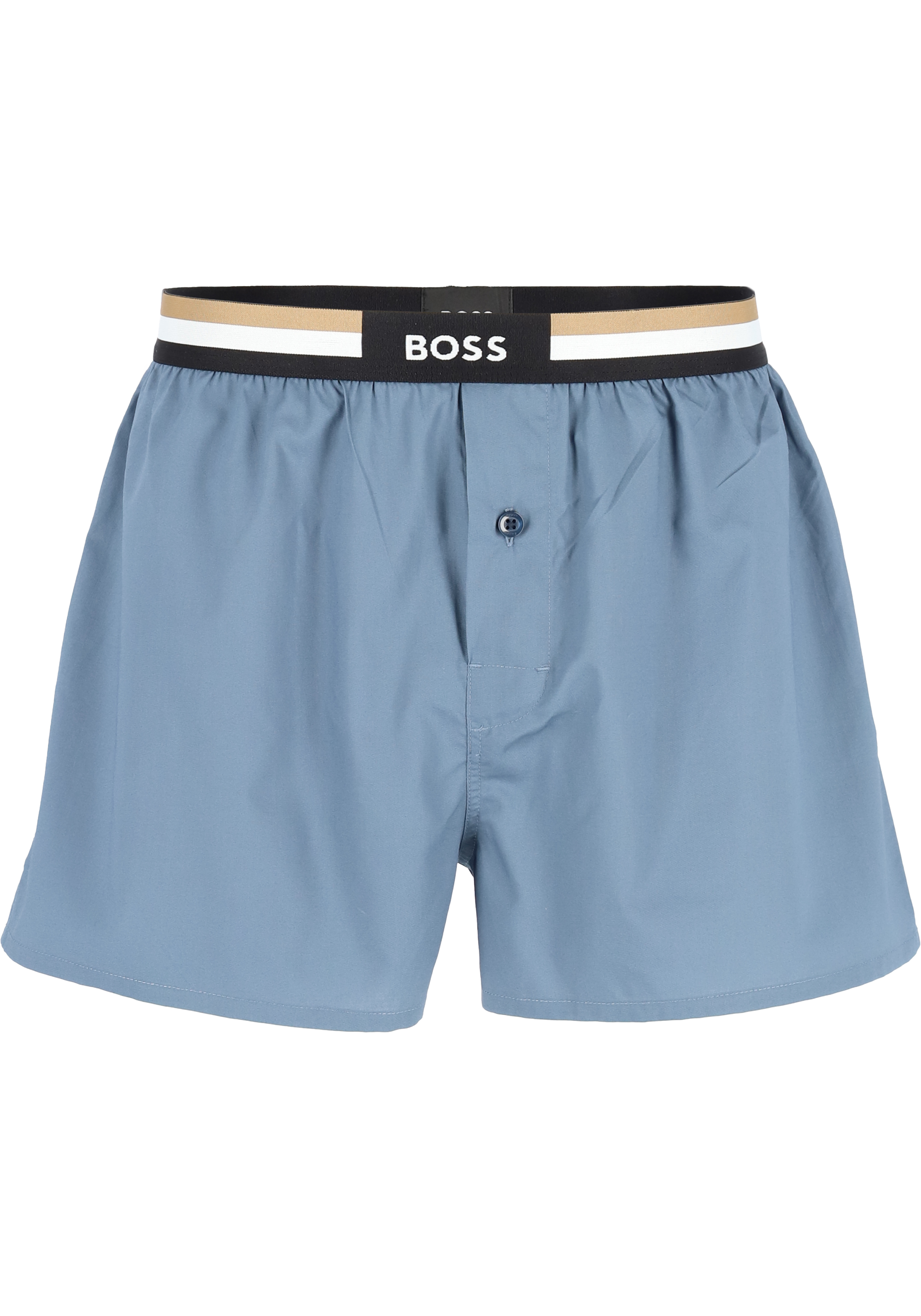 HUGO BOSS boxershorts woven (2-pack), heren boxers wijd model, blauw
