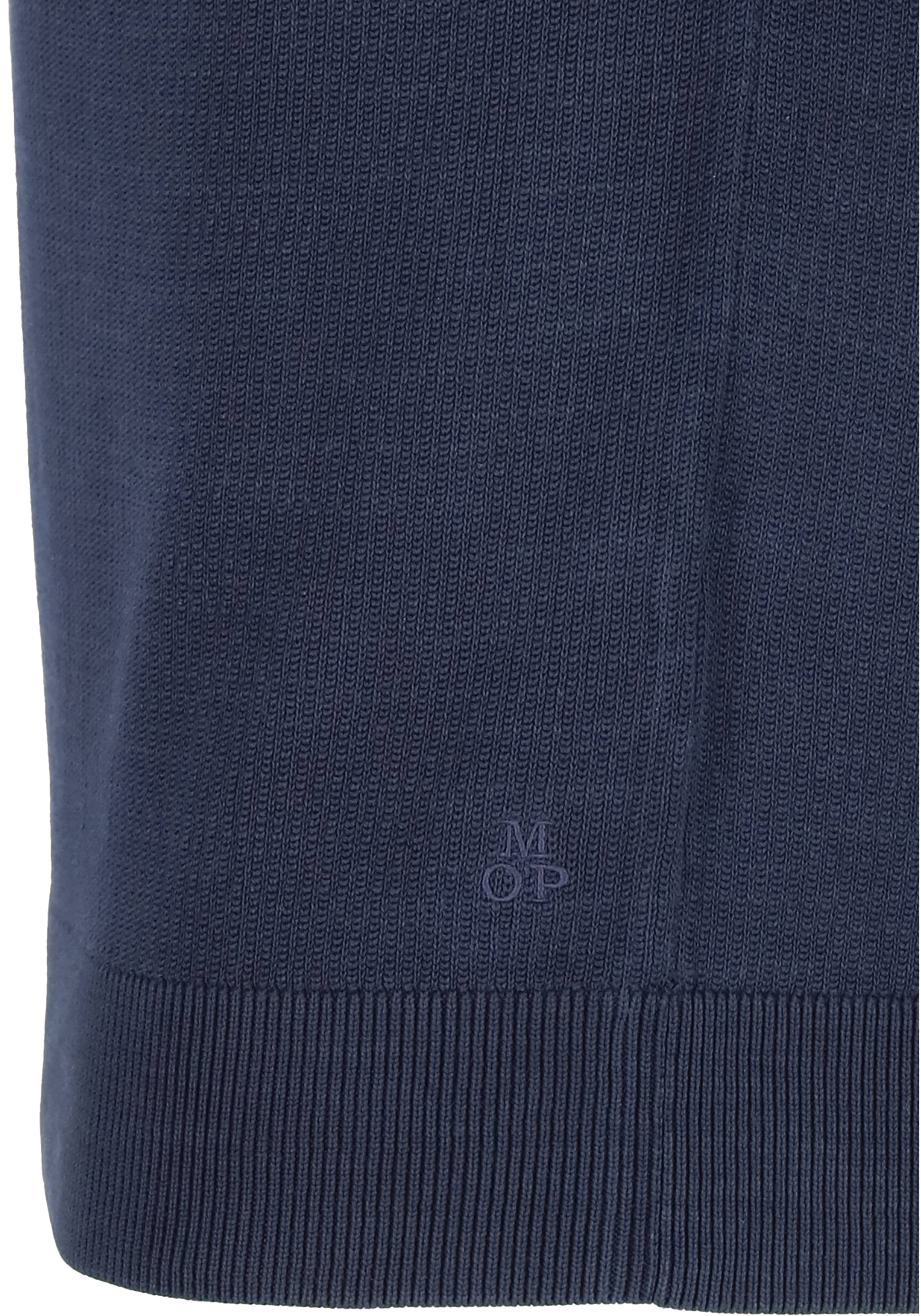 Marc O'Polo regular fit pullover, heren trui katoen met O-hals, donkerblauw (middeldik)