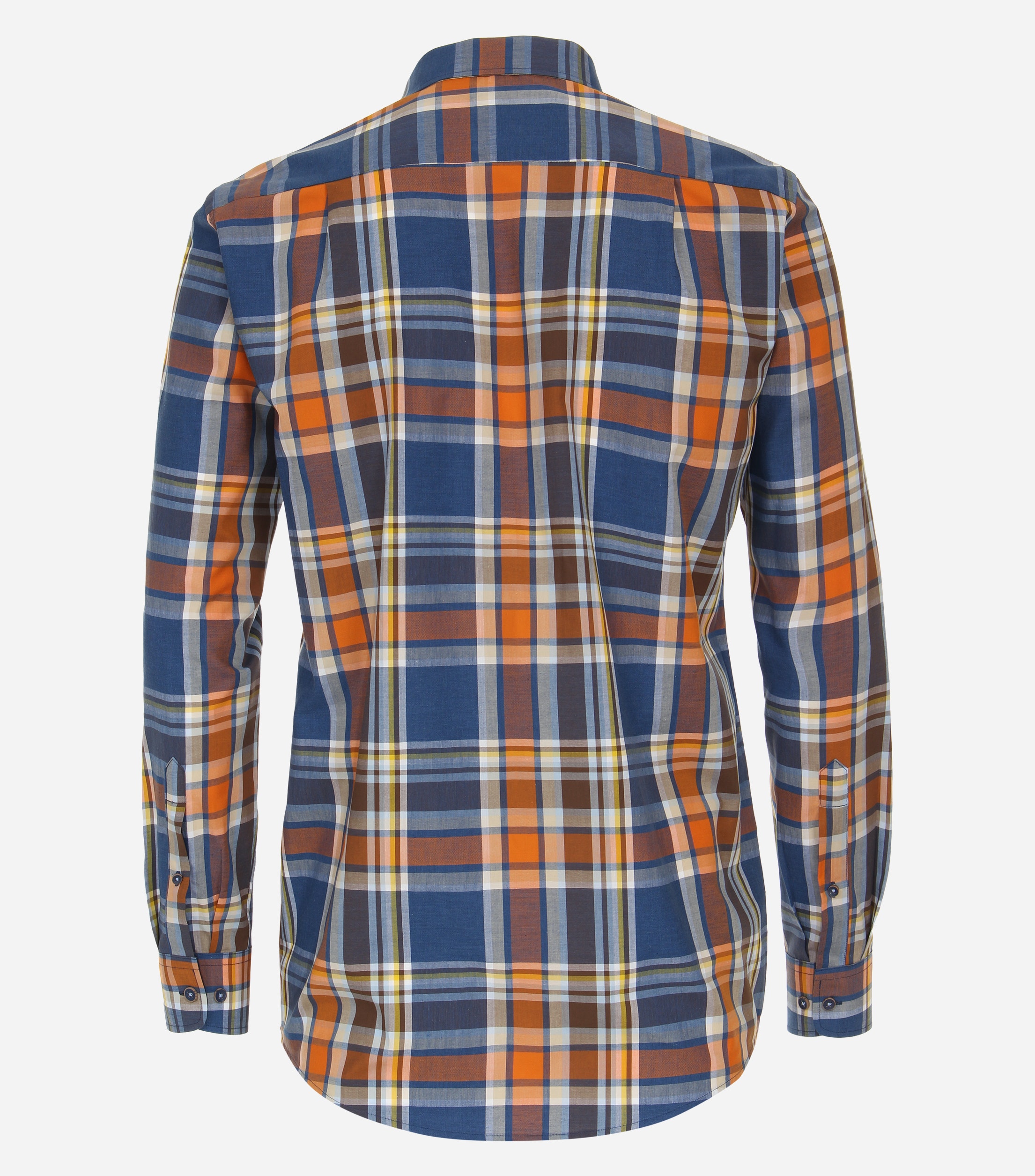 Redmond comfort fit overhemd, popeline, blauw geruit