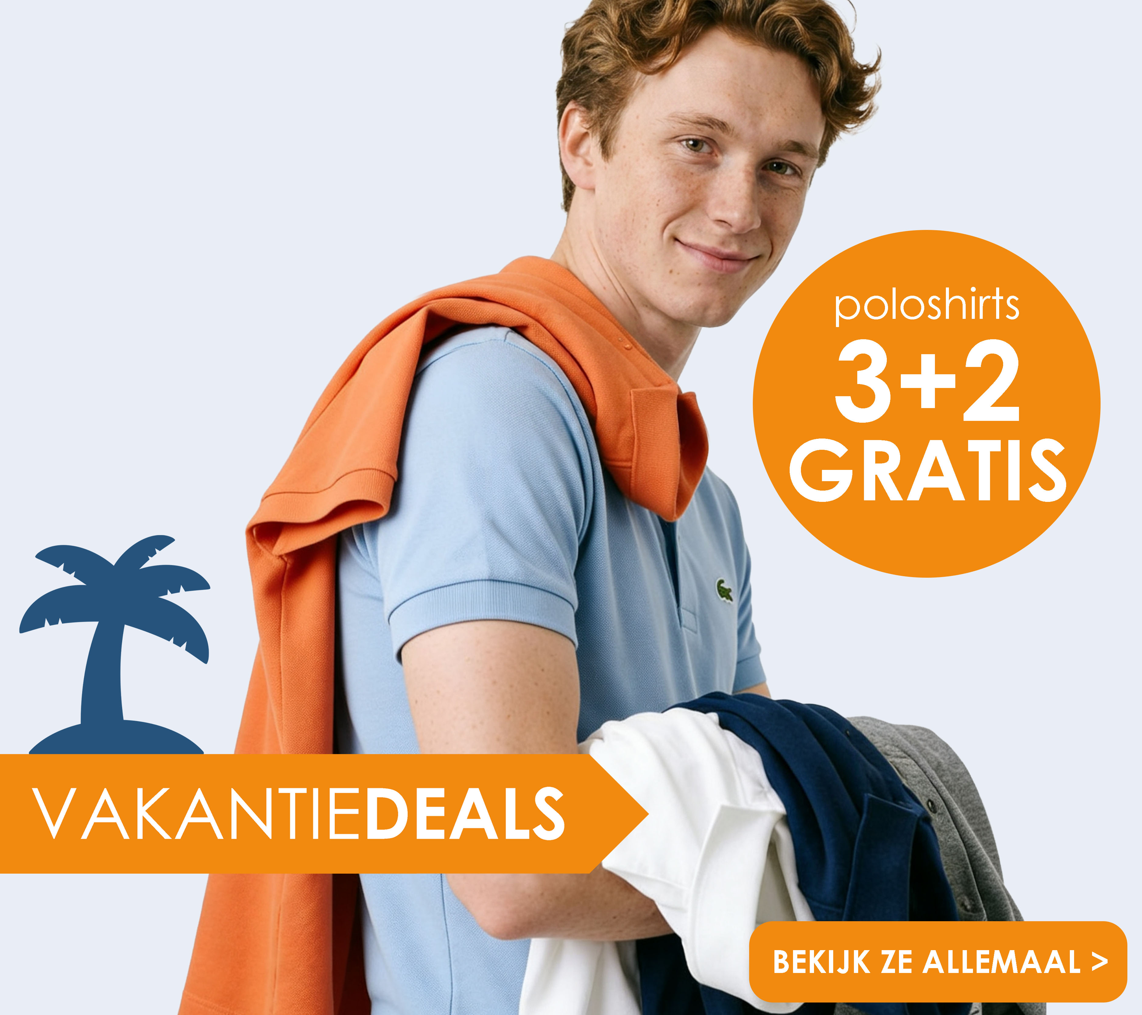 Vakantiedeals bij HemdVoorHem! Poloshirts 3 plus 2 gratis, bekijk ze allemaal!