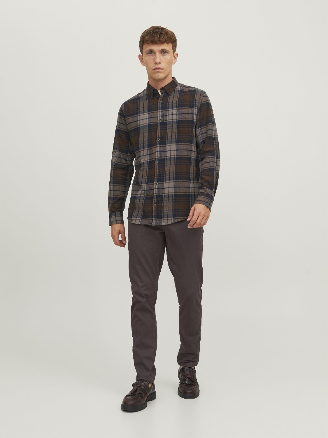 JACK & JONES Marco Dave loose fit, heren chino, bruin