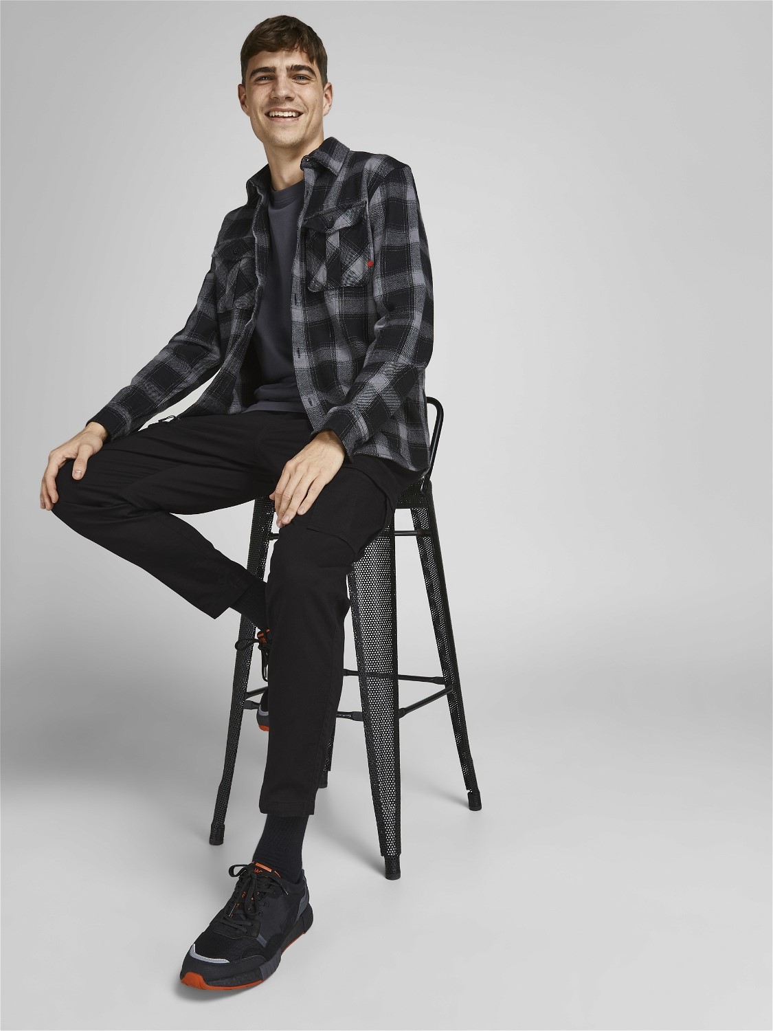 JACK & JONES Ace Dex Tapered loose fit, heren cargo broek, zwart