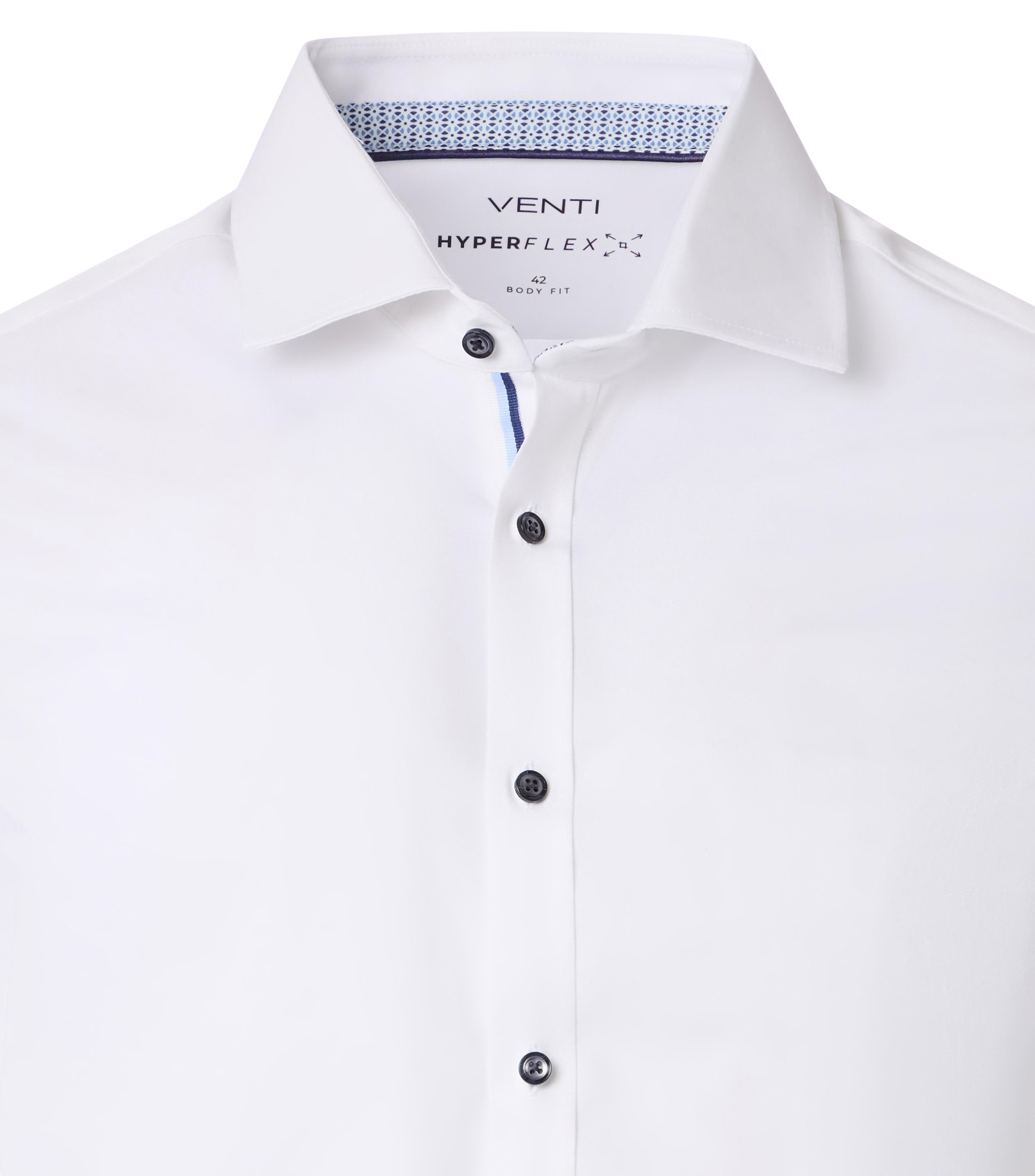 VENTI body fit overhemd, twill, wit