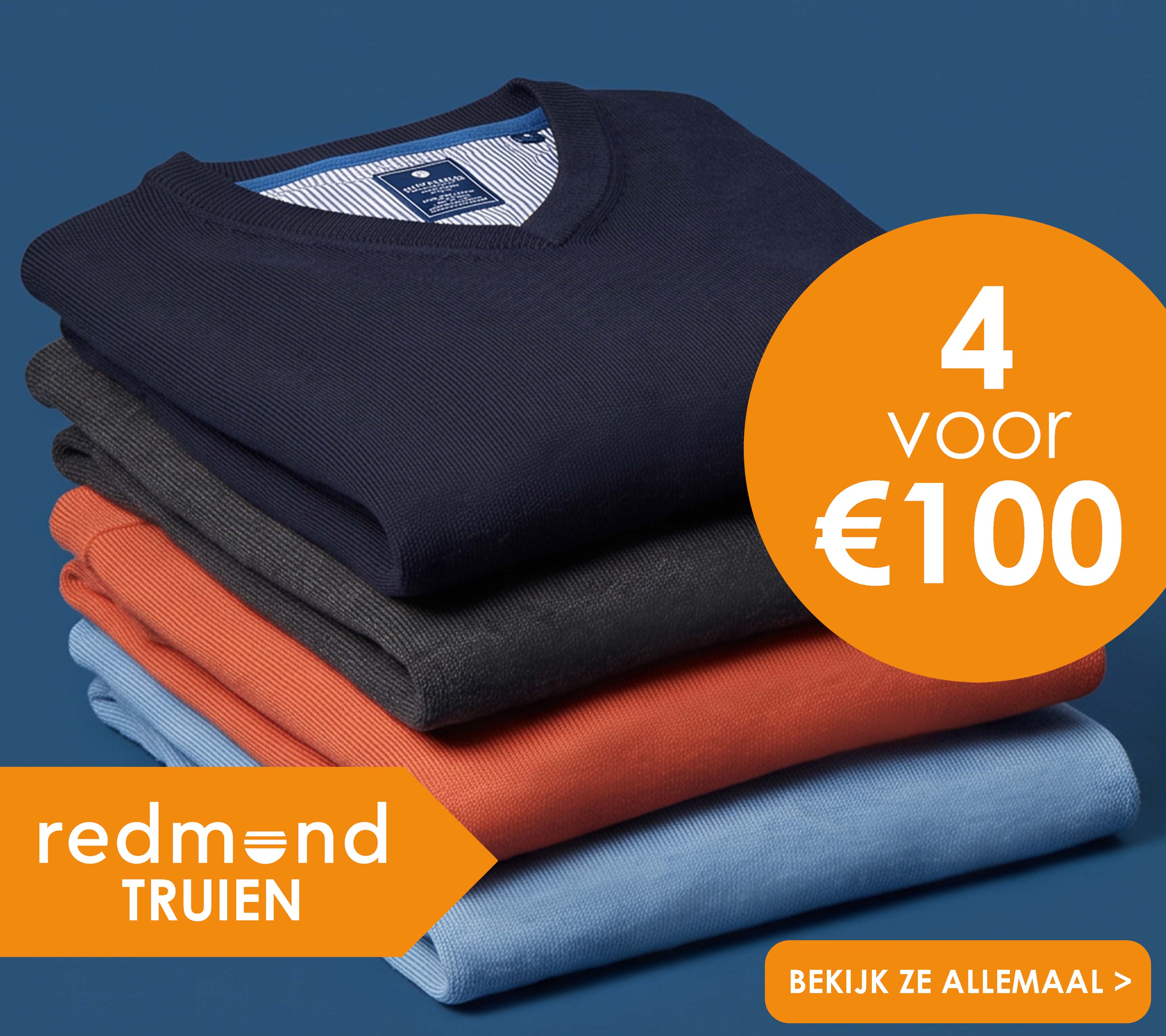 Redmond 4 truien voor 100 euro, bekijk ze allemaal!