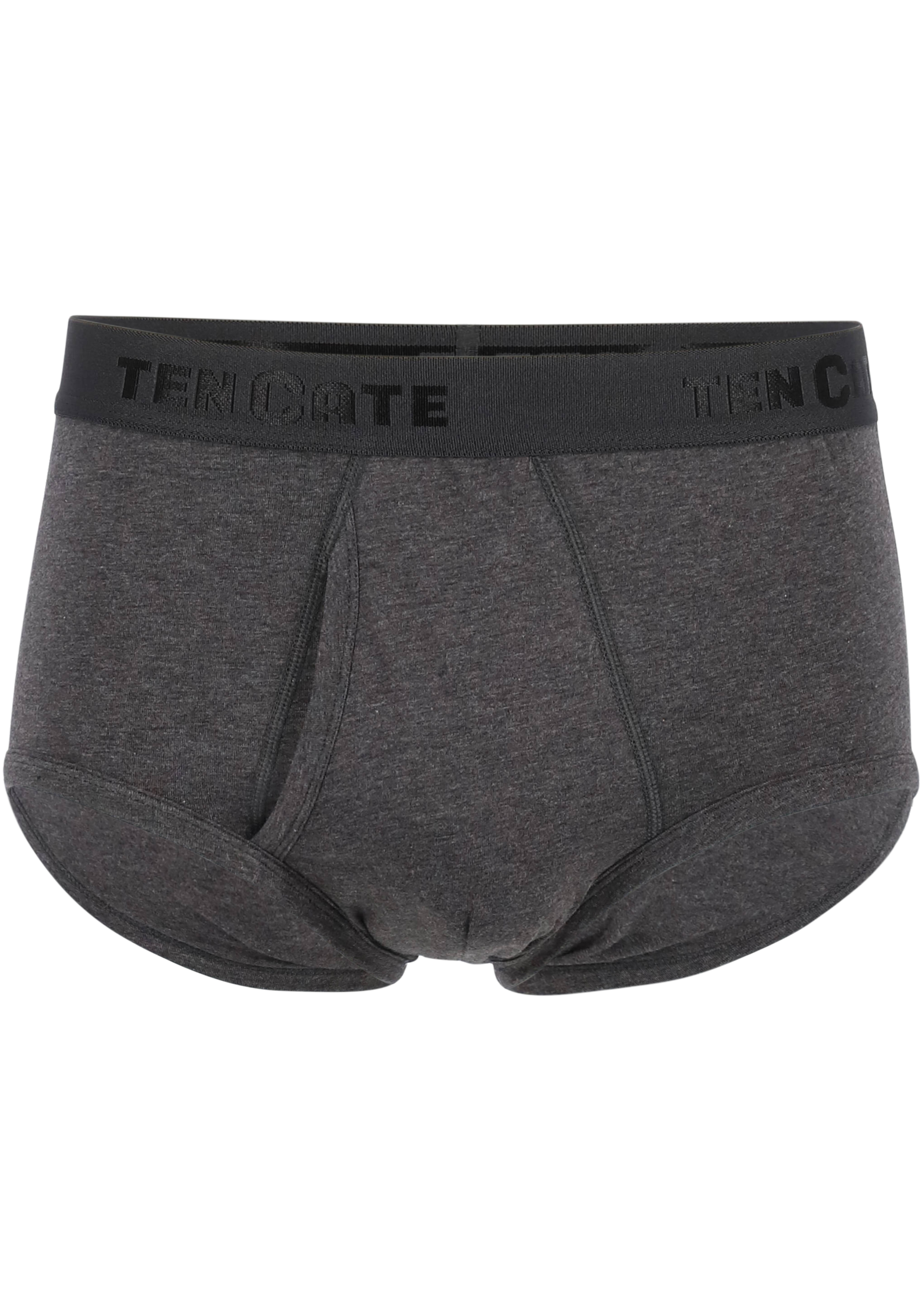 TEN CATE Basics men classic slip met gulp (2-pack), heren heupslips, antraciet grijs melange