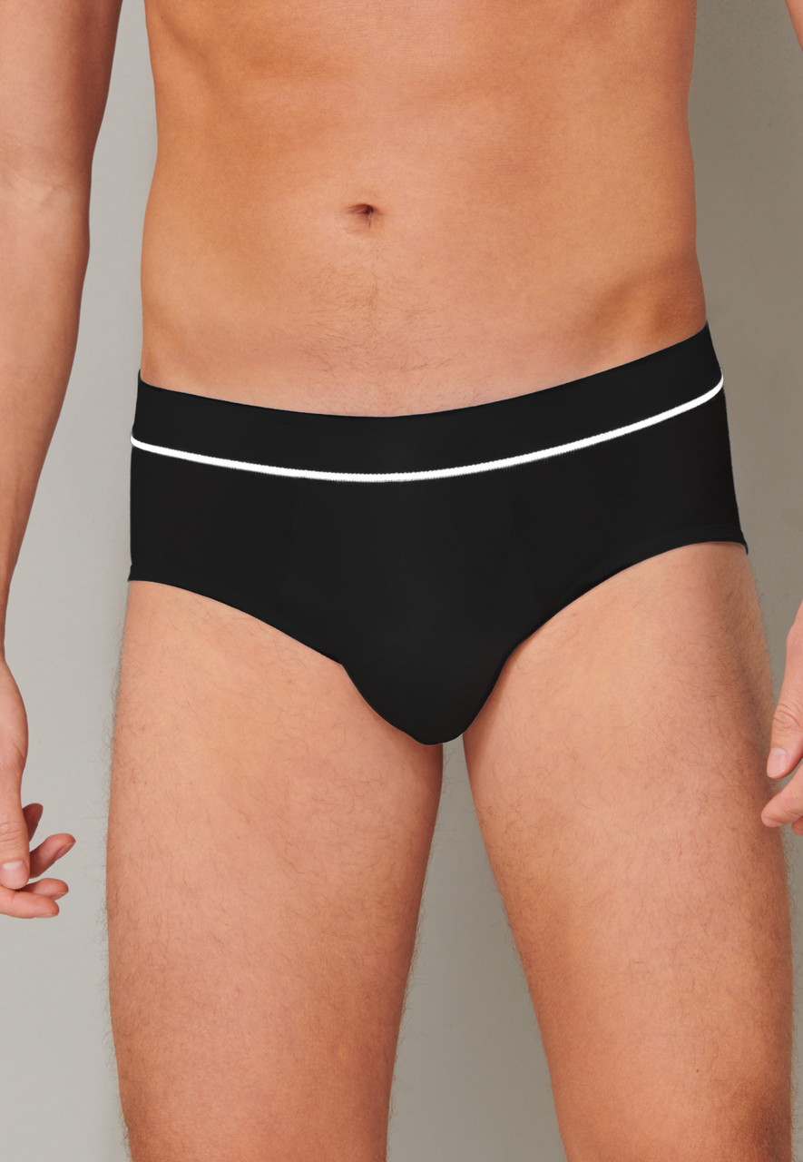 SCHIESSER Retro Rib slip (1-pack), heren midi-slip dubbelrib biologisch katoen zwart