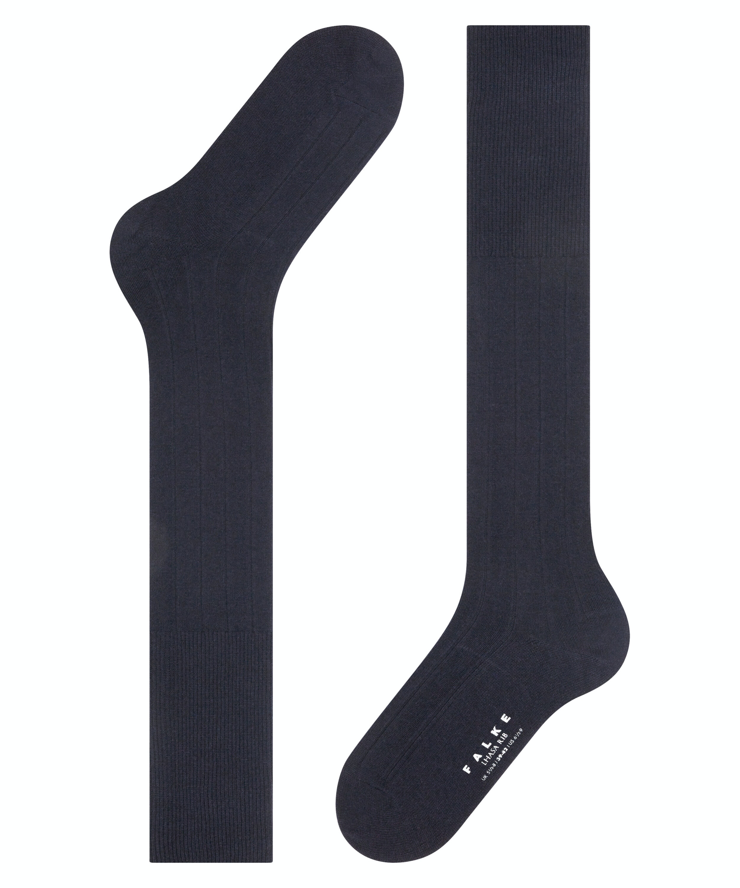 FALKE Lhasa Rib heren kniekousen, donkerblauw (dark navy)