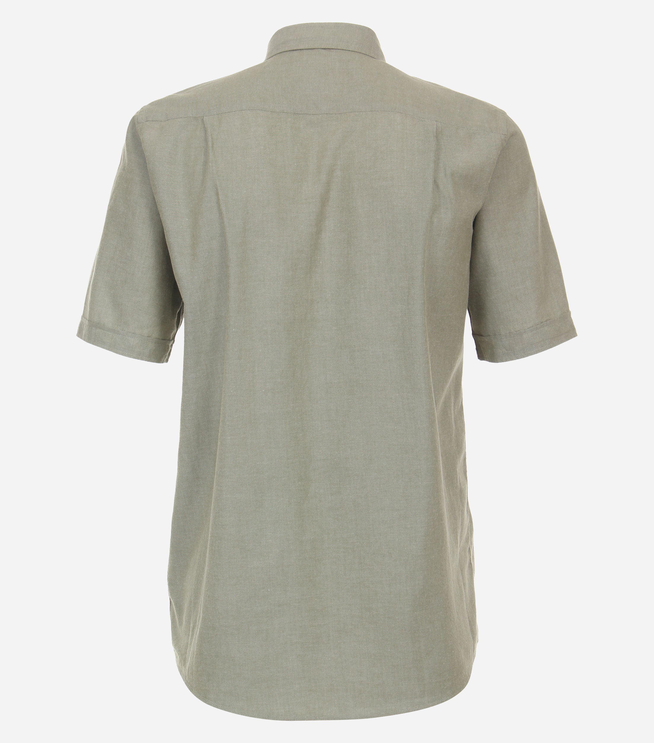 Redmond comfort fit overhemd, korte mouw, popeline, olijfgroen 