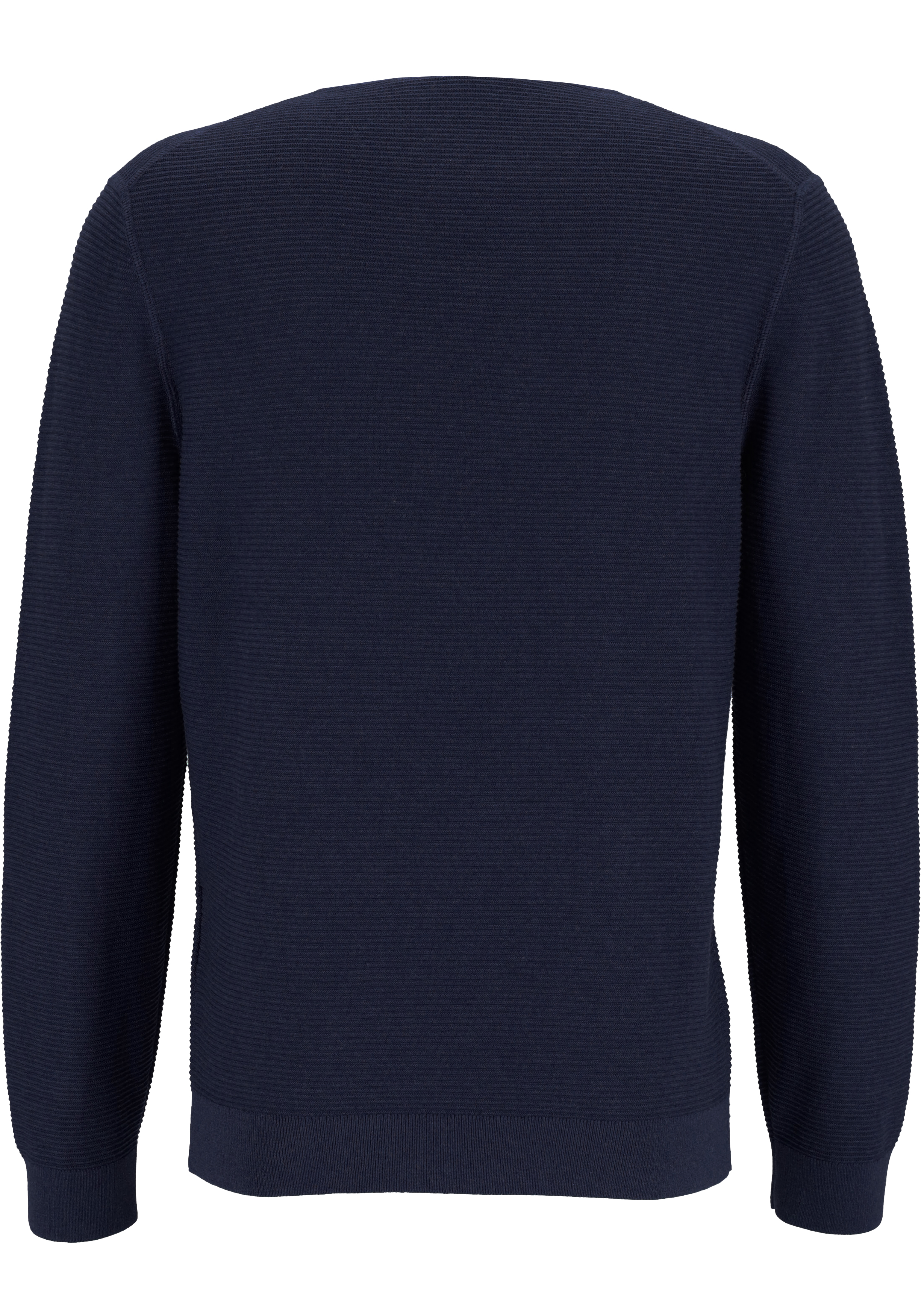 OLYMP modern fit trui katoen structuur, O-hals, donkerblauw