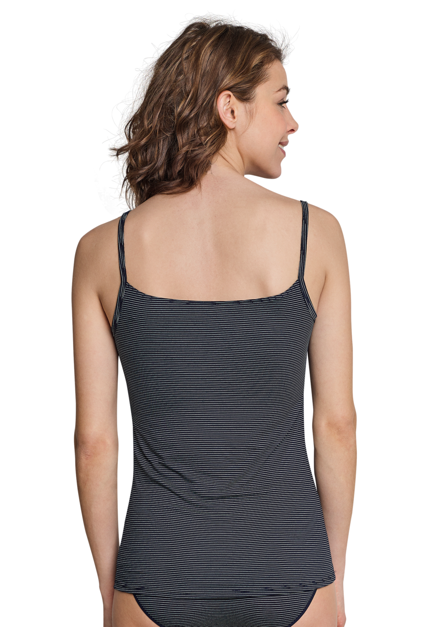 SCHIESSER Modal Essentials singlet (2-pack), dames hemd met spaghettibandjes nachtblauw