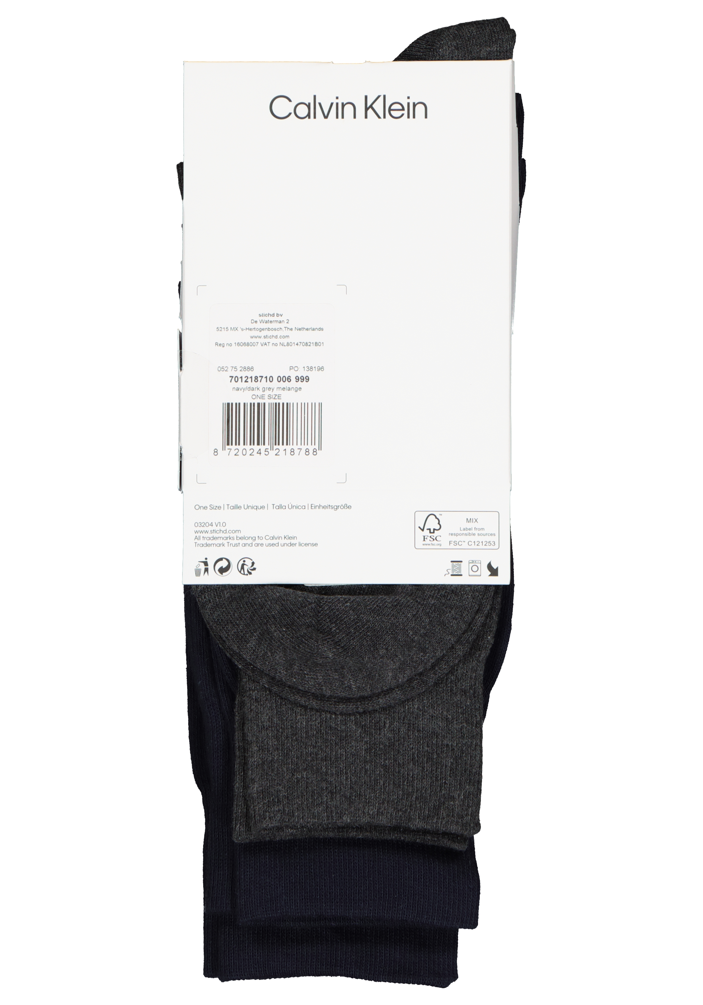 Calvin Klein herensokken Eric (3-pack), blauw en grijs