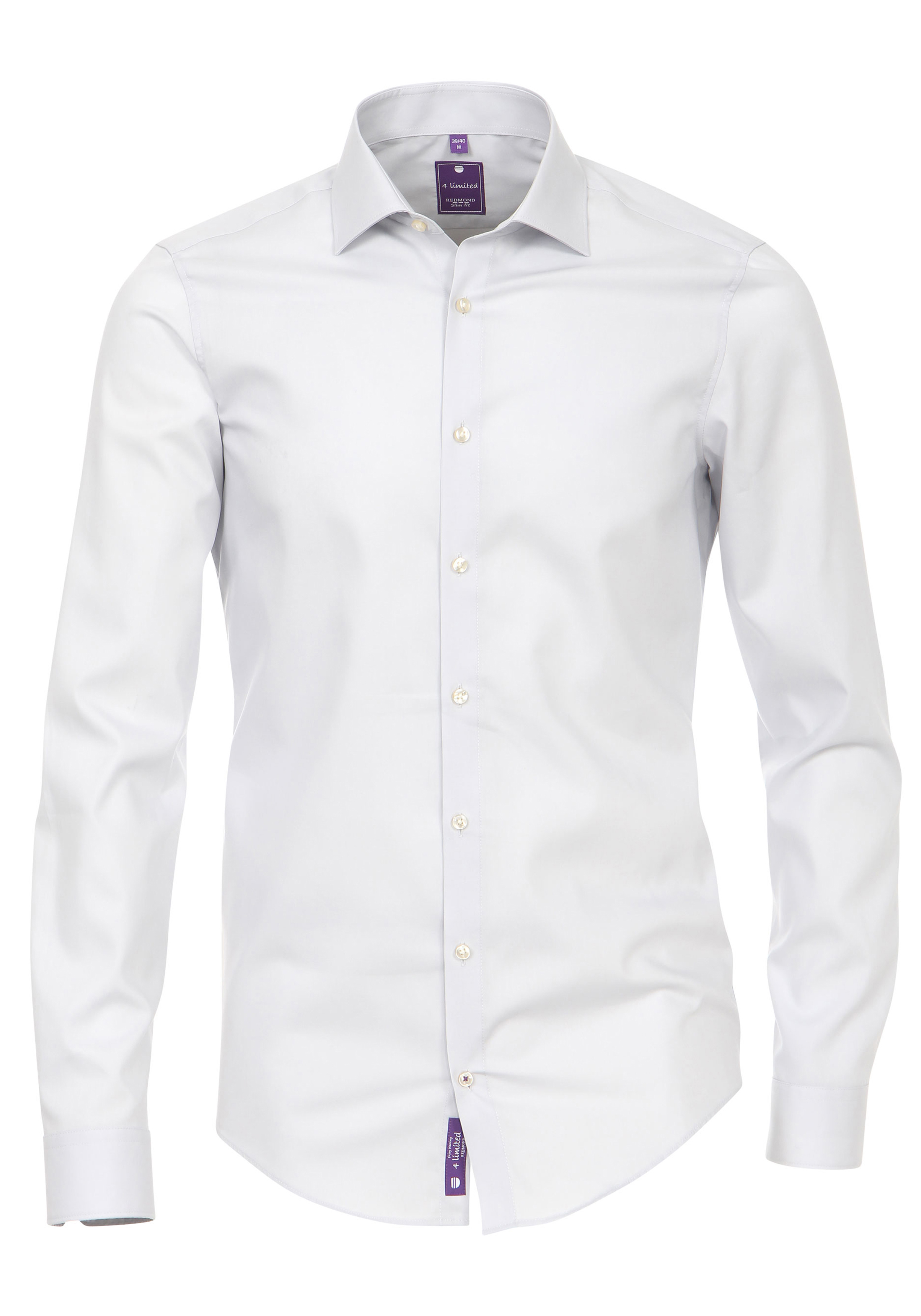 Redmond slim fit overhemd, licht grijs