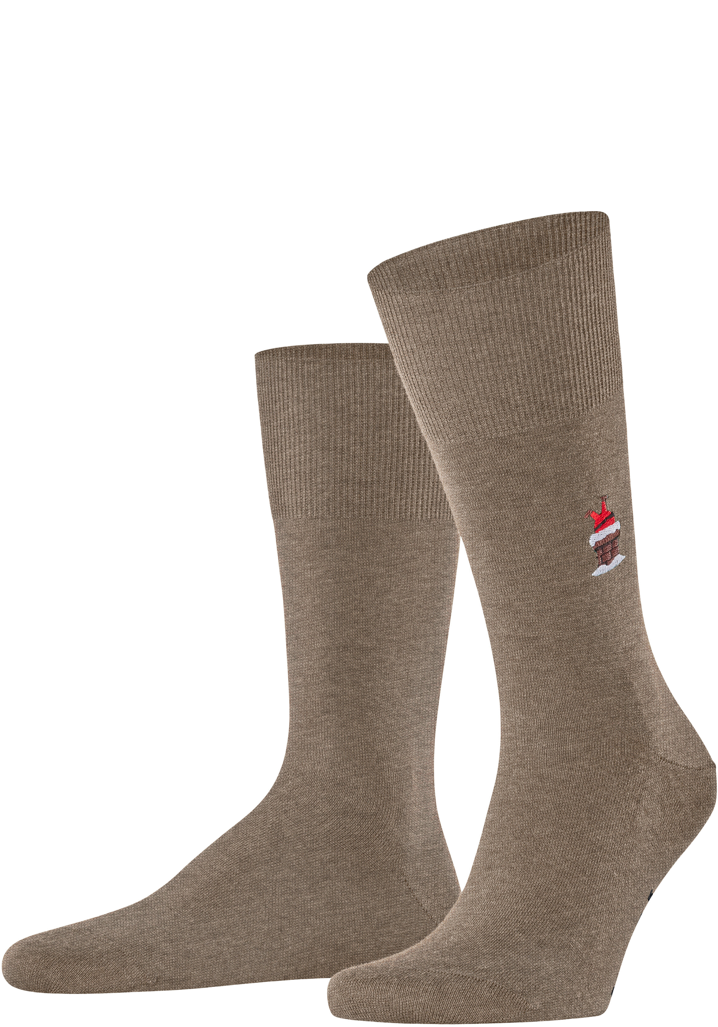 FALKE Airport Santa herensokken, bruin (nutmeg melange)