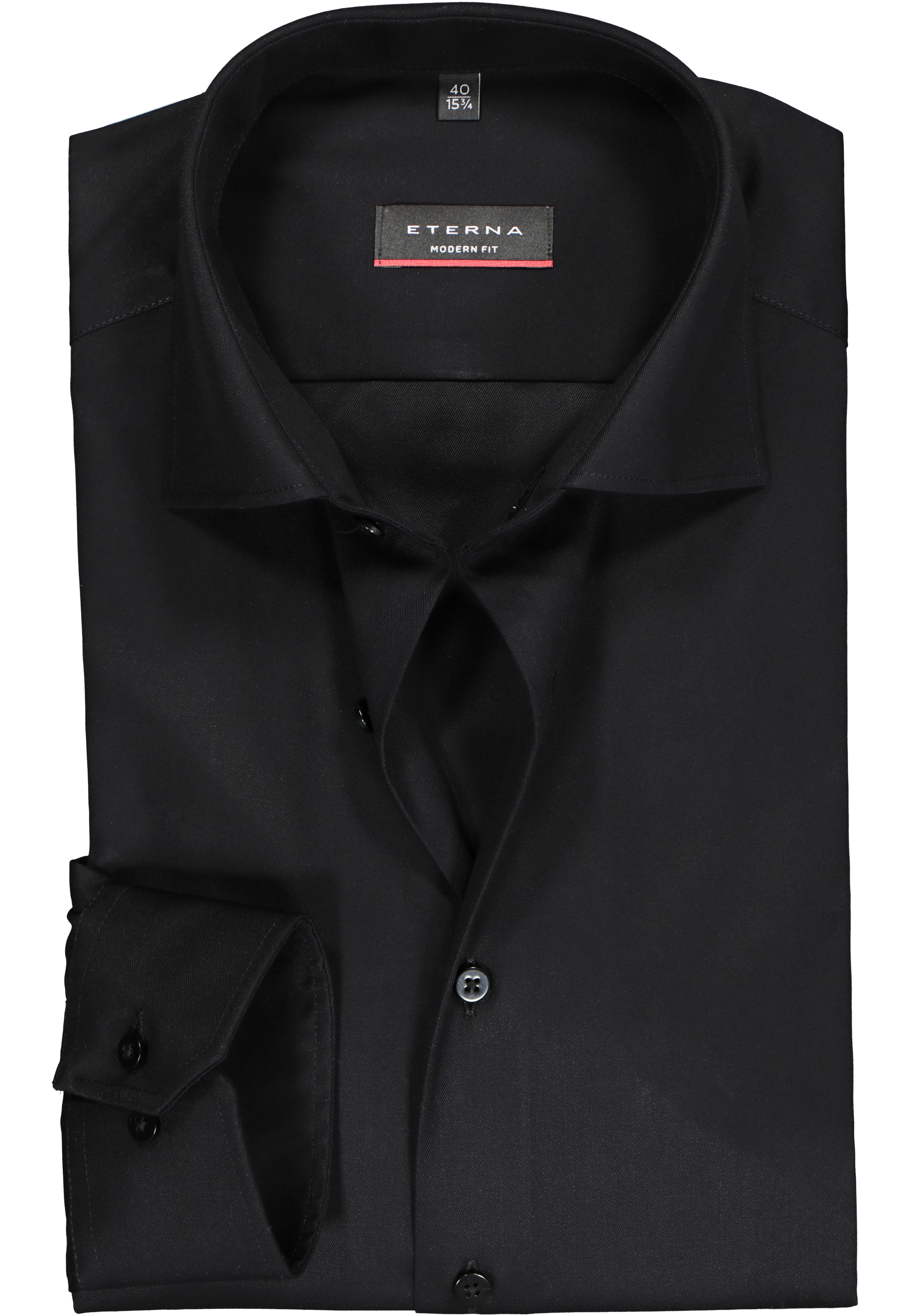 ETERNA modern fit overhemd, twill heren overhemd, zwart