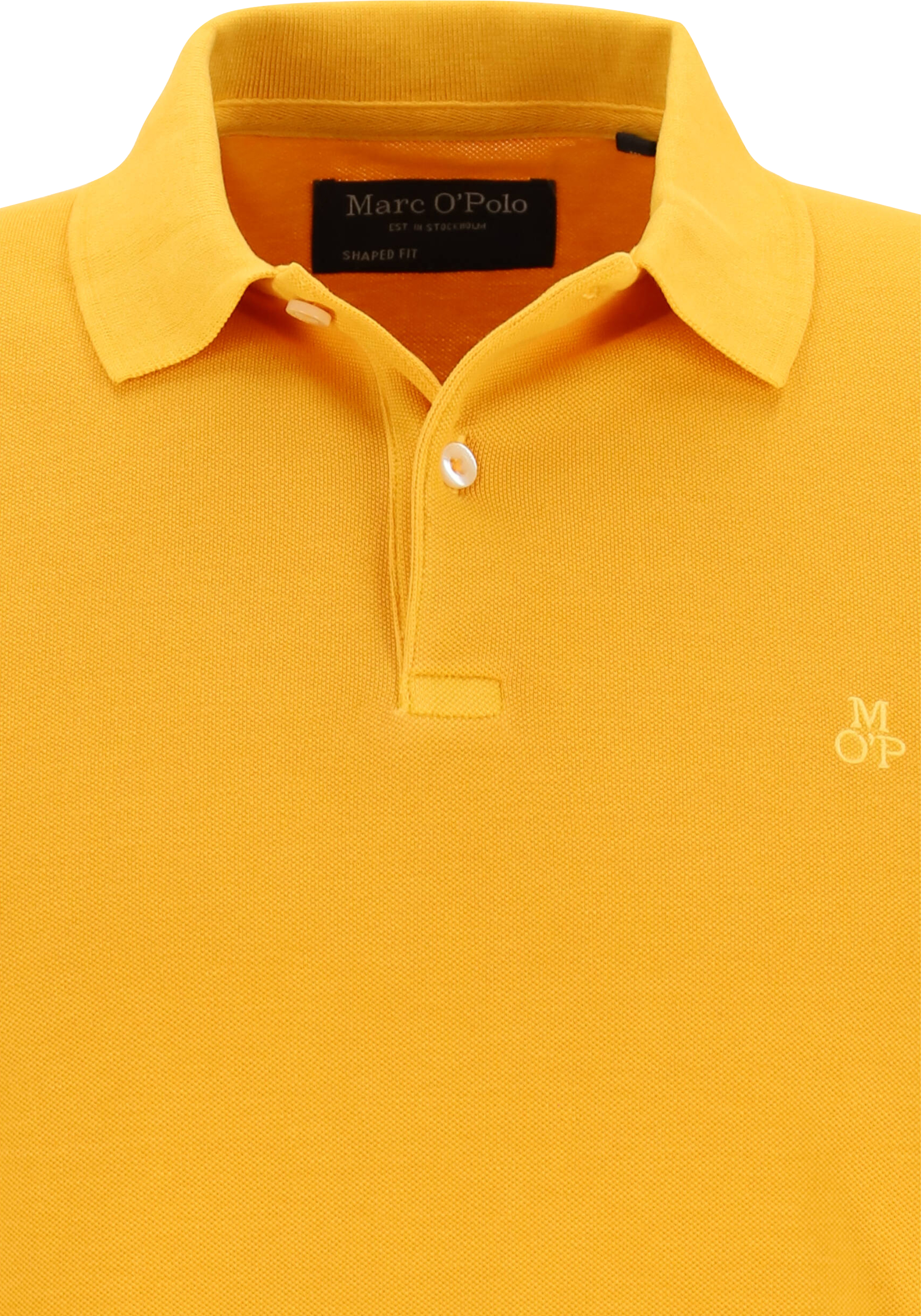 Marc O'Polo shaped fit polo, heren poloshirt, zonnig geel