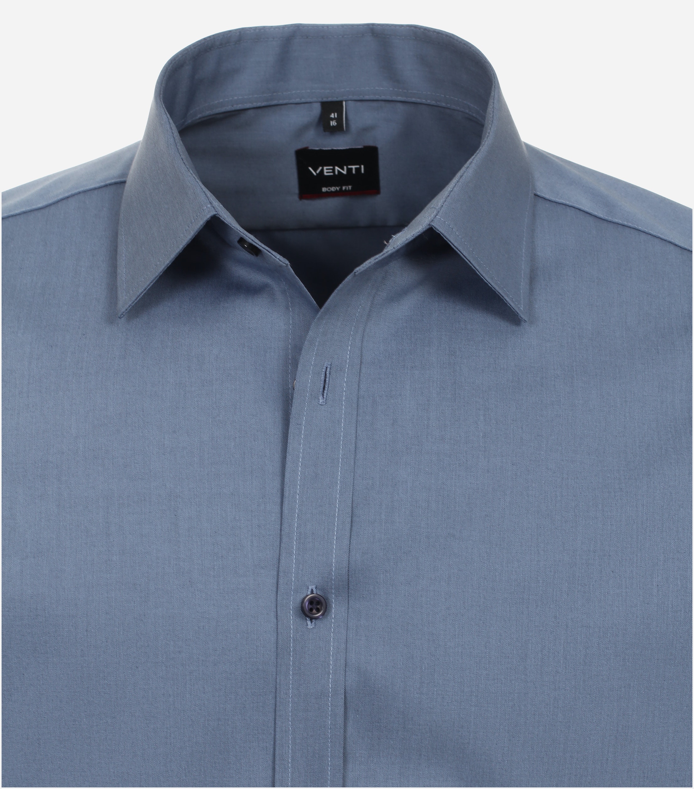 VENTI body fit overhemd, popeline, blauw