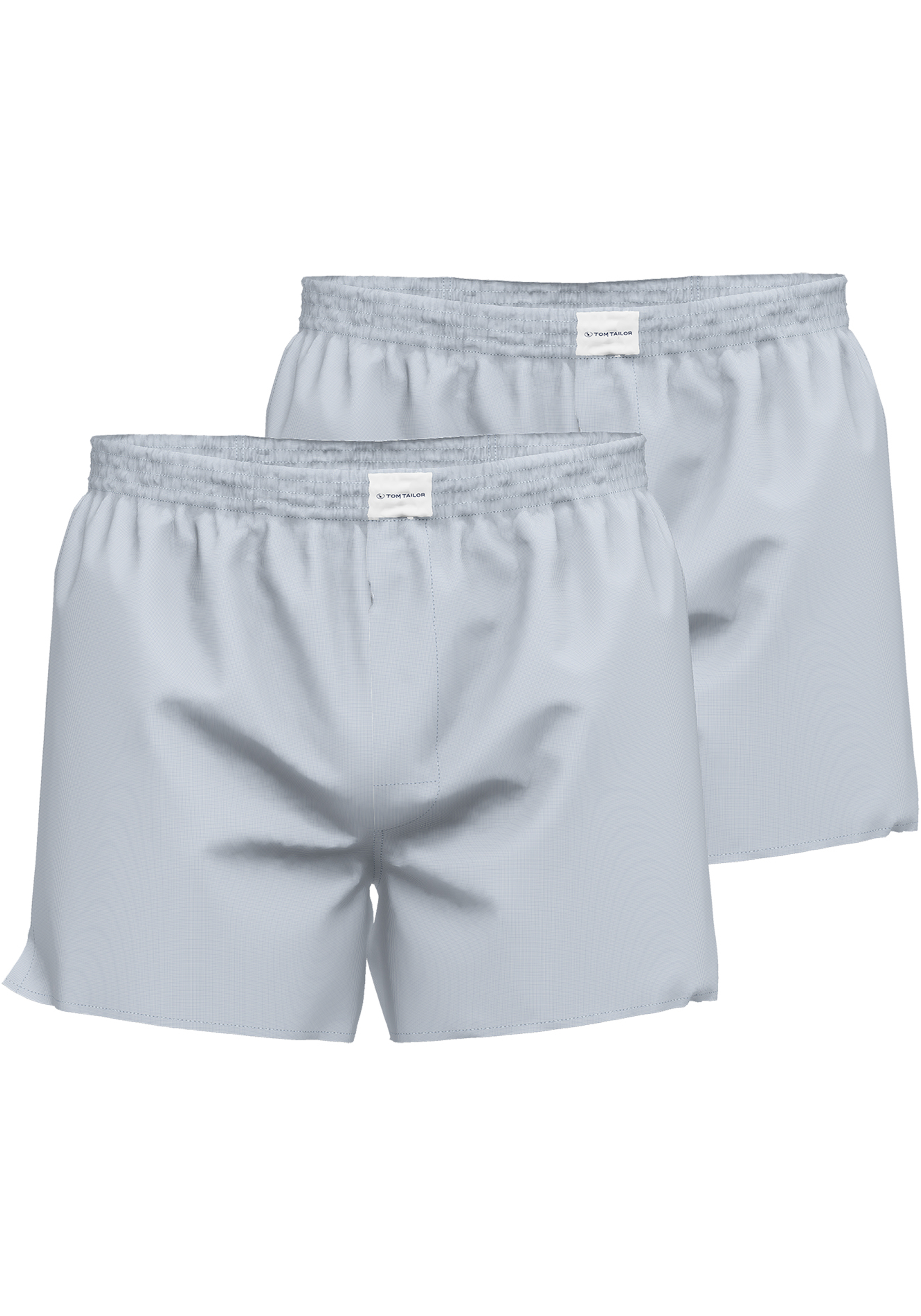 TOM TAILOR heren boxershorts geweven wijd model met gulp (2-pack), lichtblauw geruit