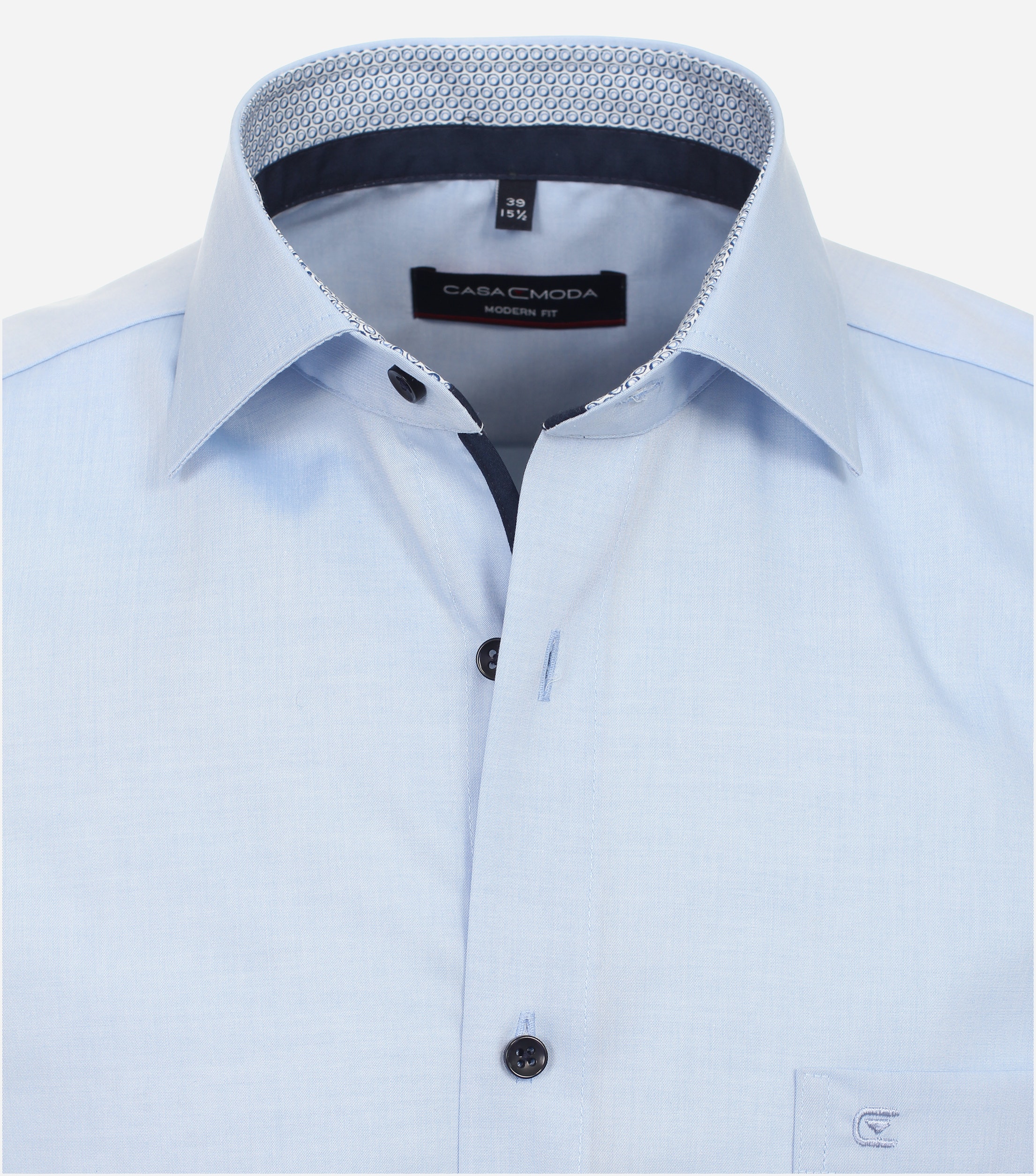 CASA MODA modern fit overhemd, korte mouw, popeline, blauw