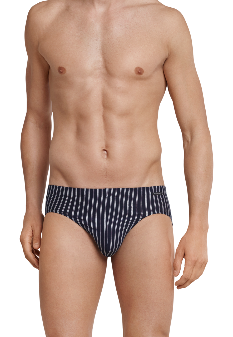 SCHIESSER Selected! Premium slip (1-pack), heren supermini donkerblauw gestreept