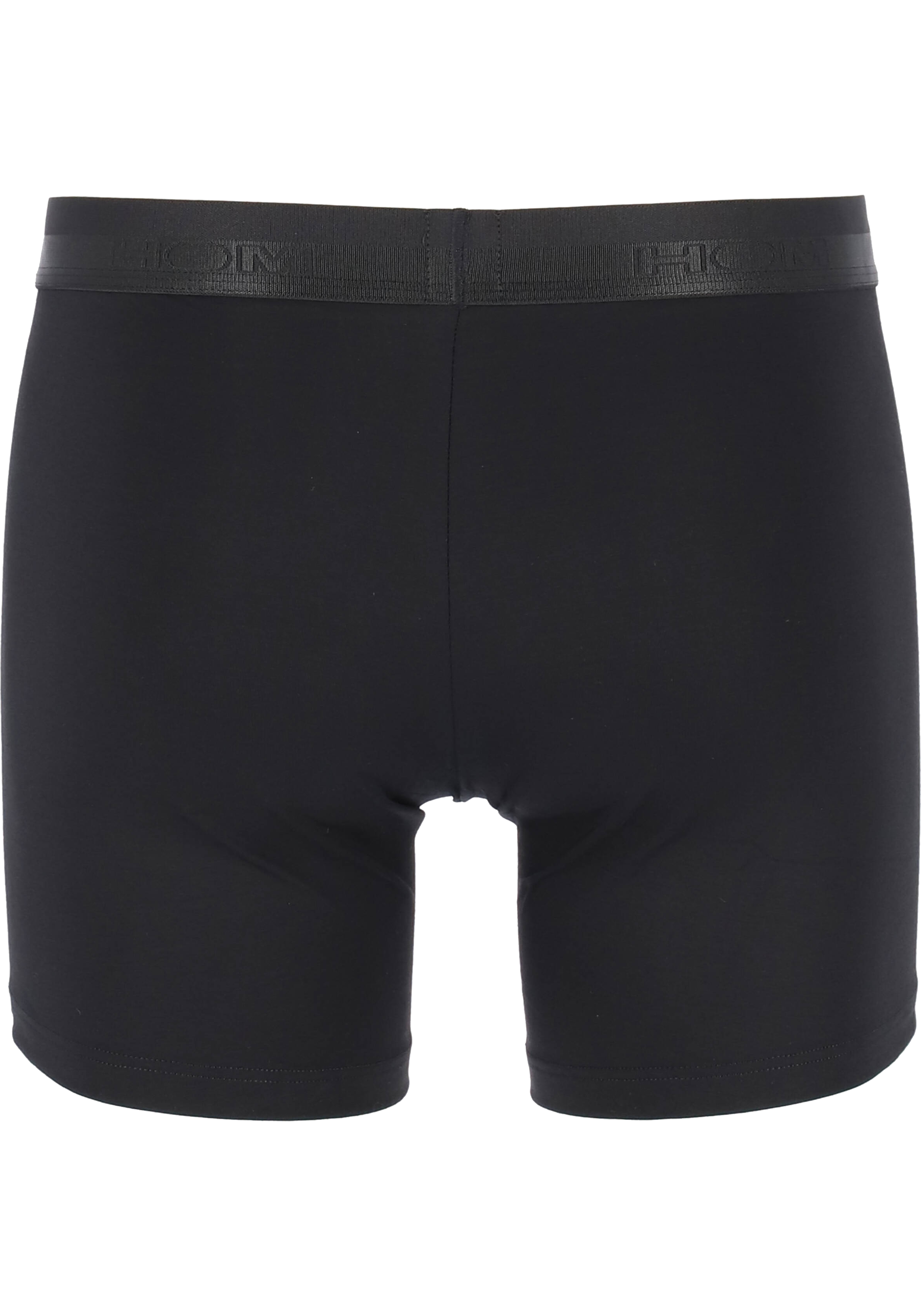 HOM HO1 long boxer briefs (1-pack), heren boxer lang met horizontale gulp, zwart