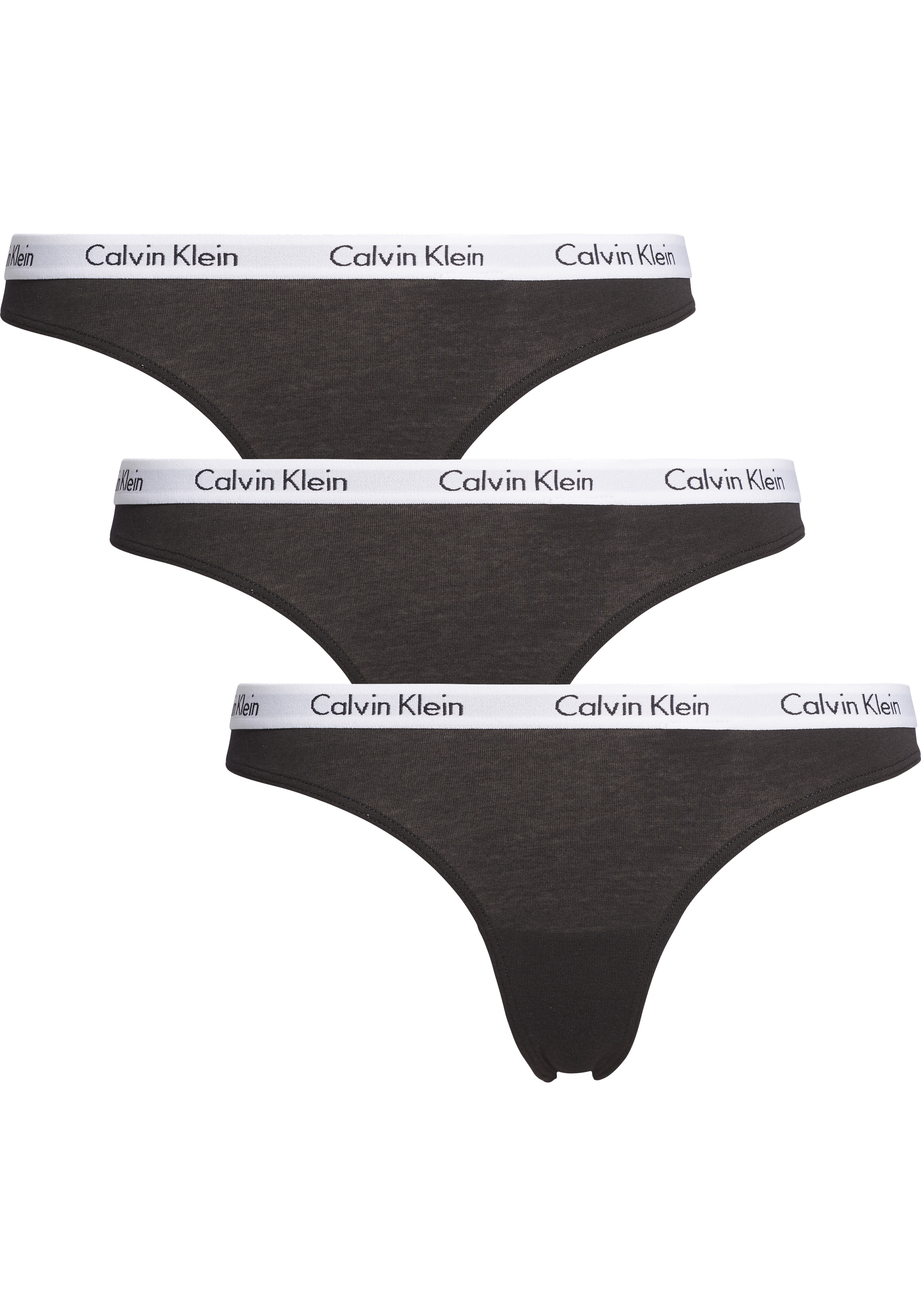 Calvin Klein dames strings (3-pack), zwart