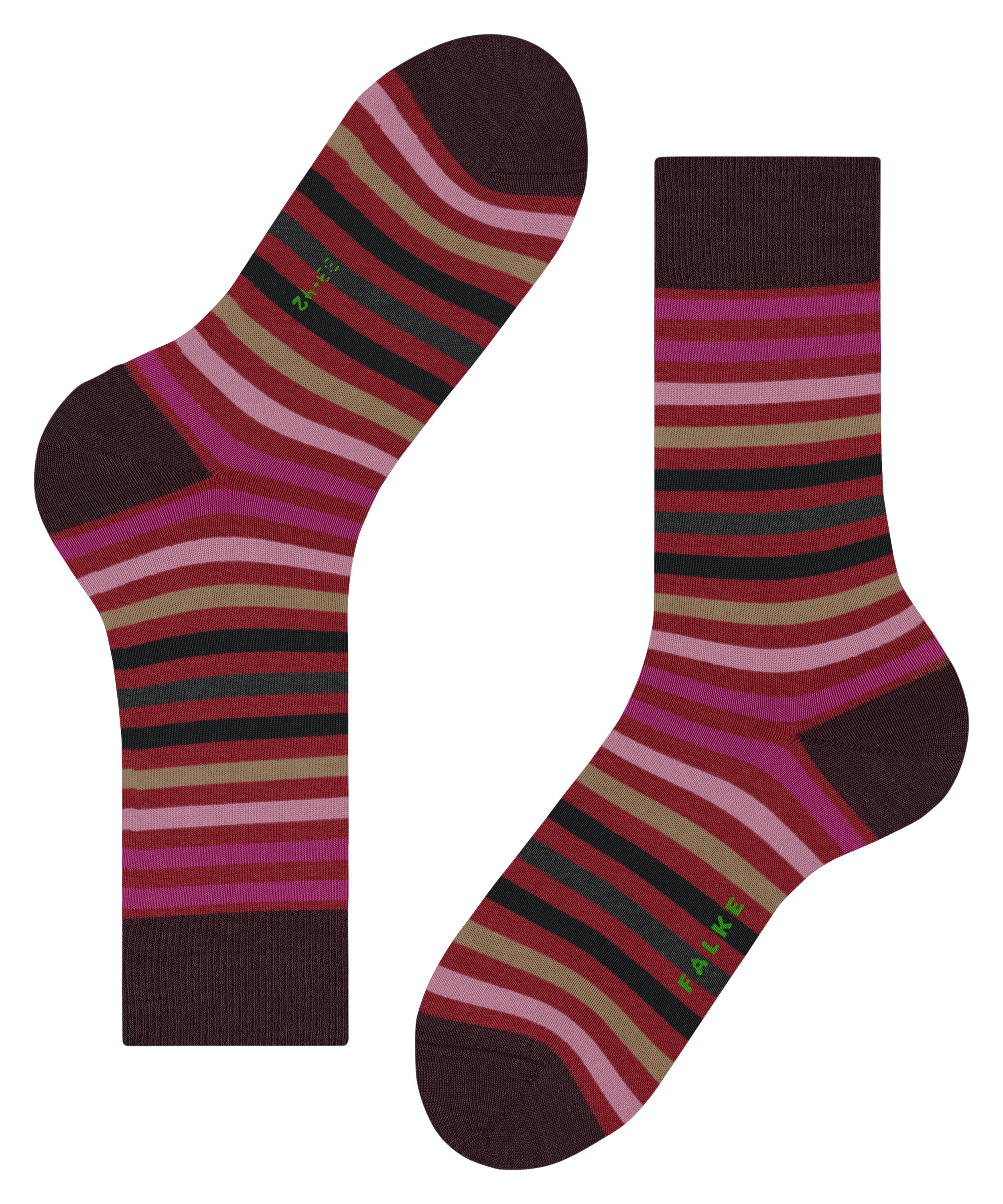 FALKE Tinted Stripe herensokken, rood (ingle)