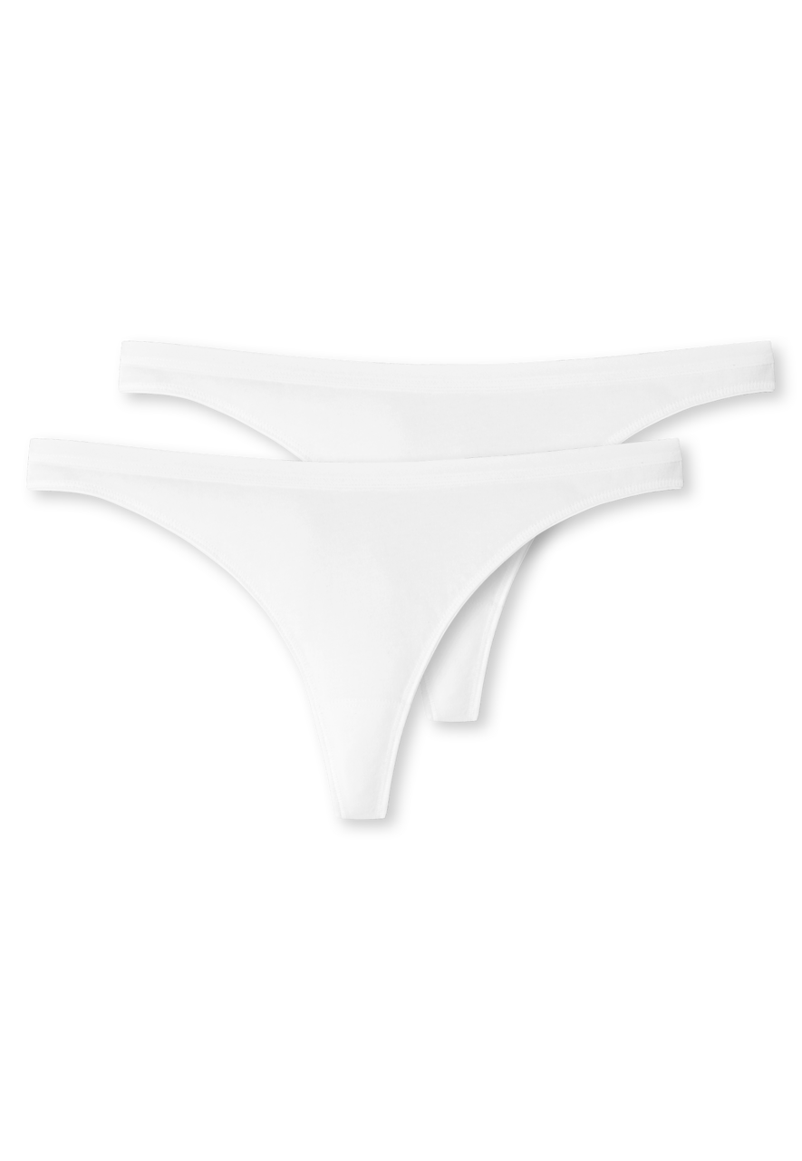 SCHIESSER 95/5 (2-pack), dames string biologisch katoen wit