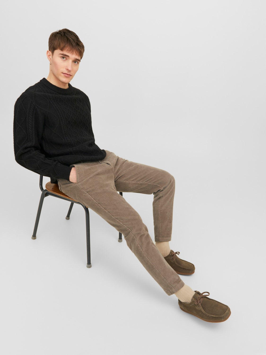 JACK & JONES Ace Harvey Corduroy Chino relaxed fit, heren chino, beige