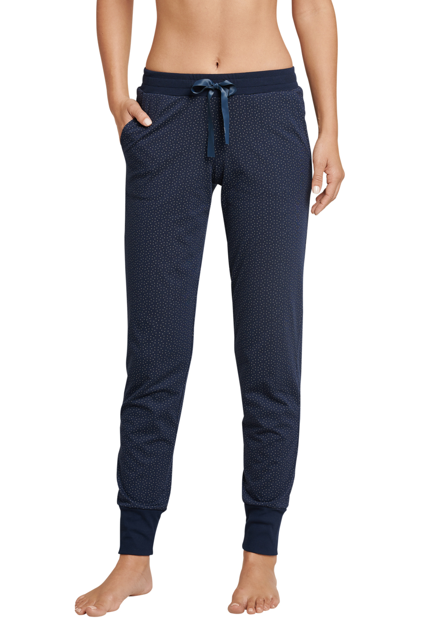 SCHIESSER Mix + Relax nachtkleding dames, dames jersey broekzomen nachtblauw bedrukt