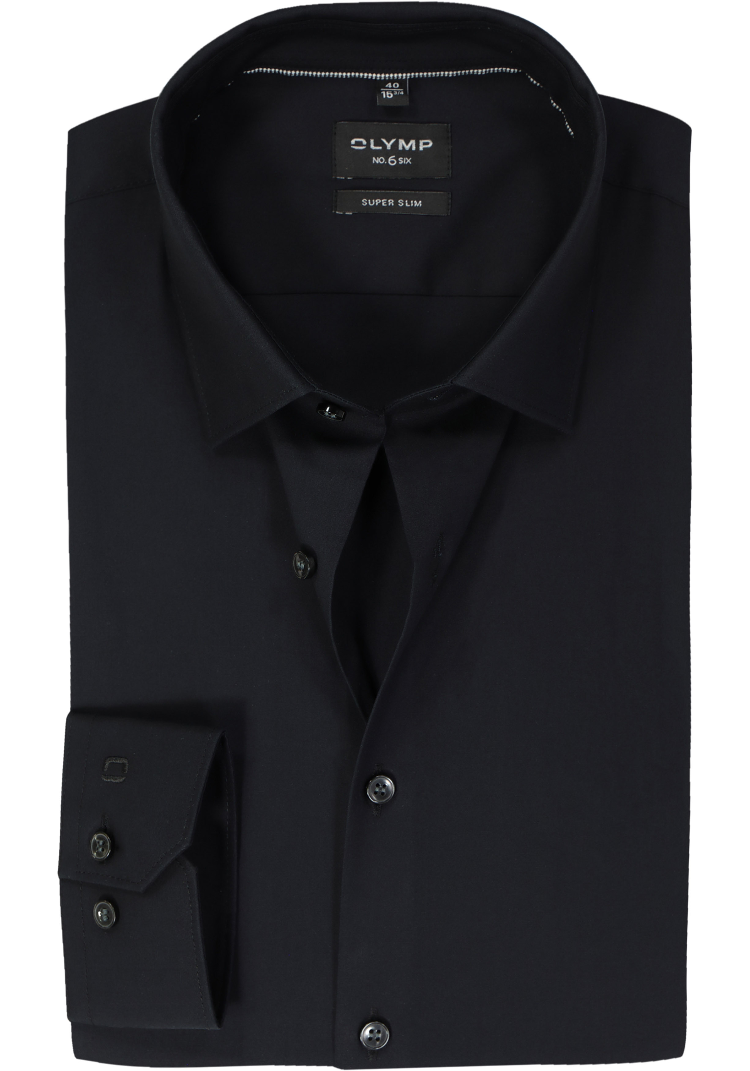 OLYMP No. Six super slim fit overhemd, zwart    