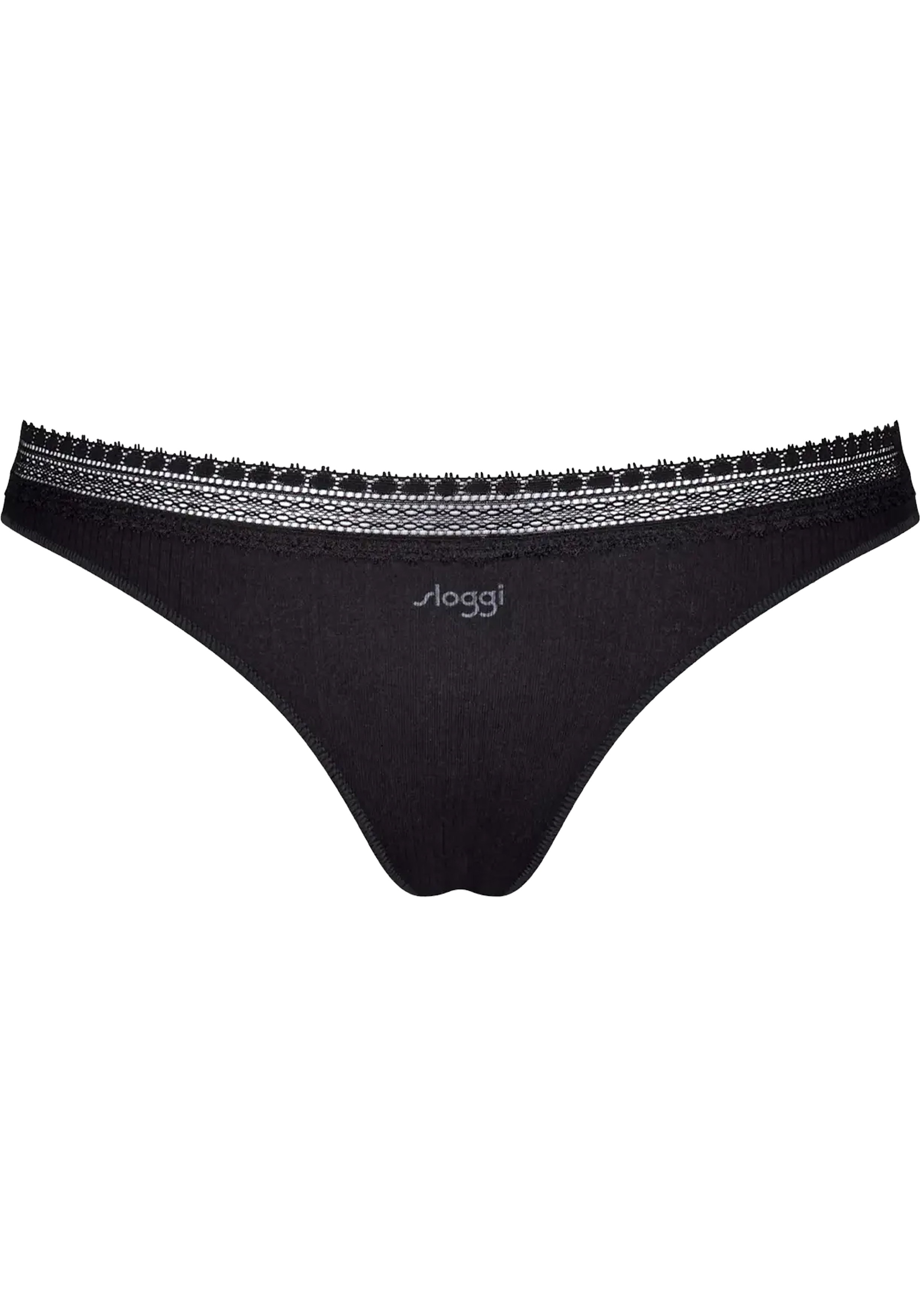 Sloggi Women GO Ribbed R Brazil (2-pack), dames slip, zwart