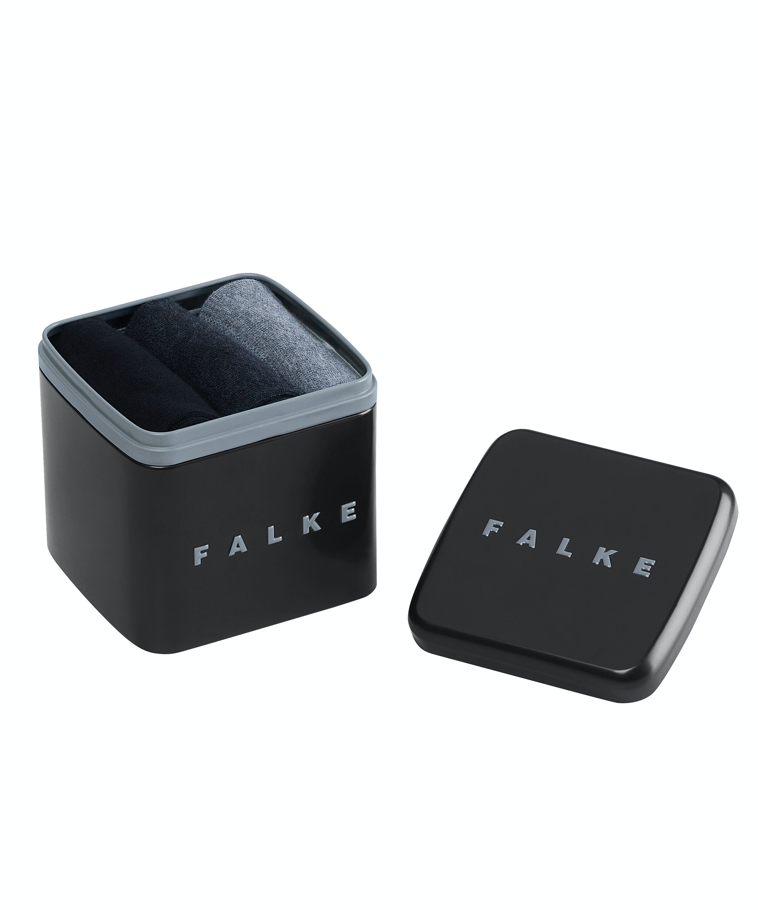 FALKE Happy Box herensokken (3-pack), zwart, antraciet en grijs