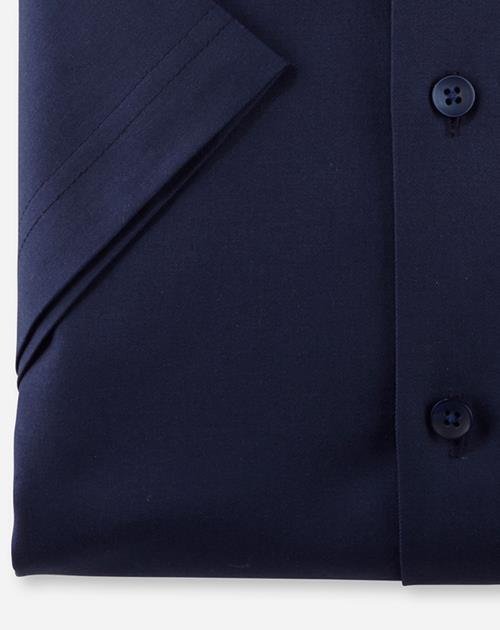 OLYMP Luxor 24/7 modern fit overhemd, korte mouw, Dynamic Flex, marineblauw