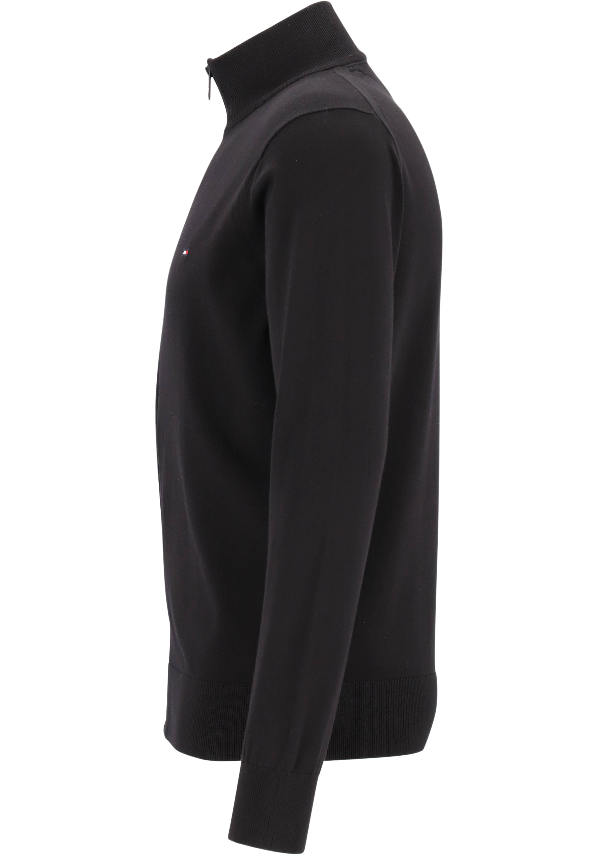 Tommy Hilfiger vest katoen, 1985 zip through, zwart (Black)