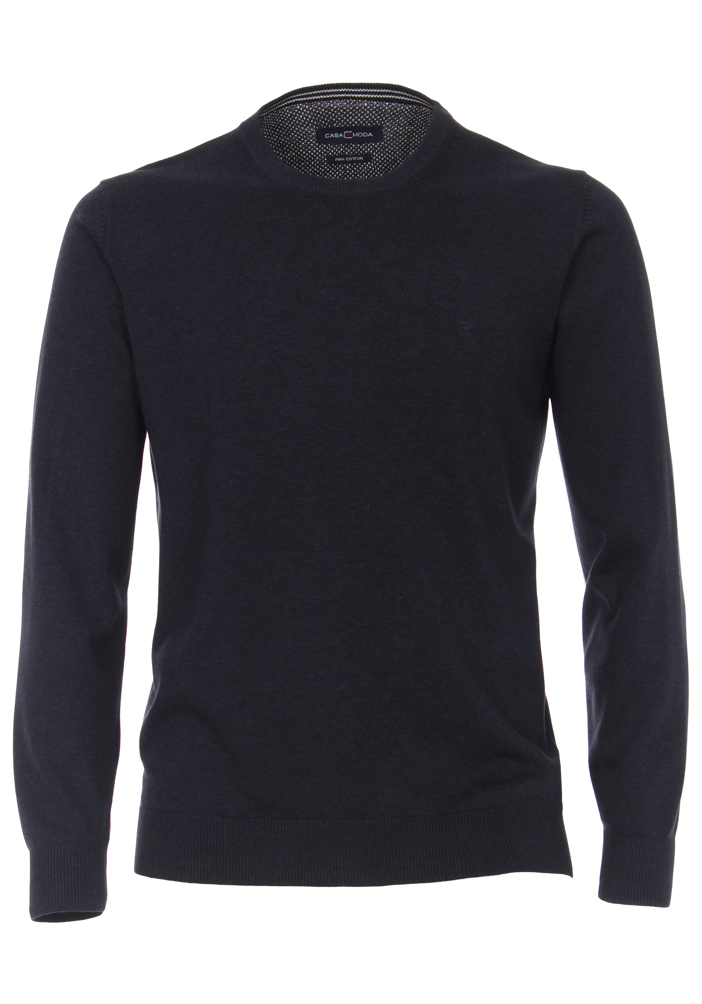 CASA MODA heren trui katoen, O-hals, donkerblauw